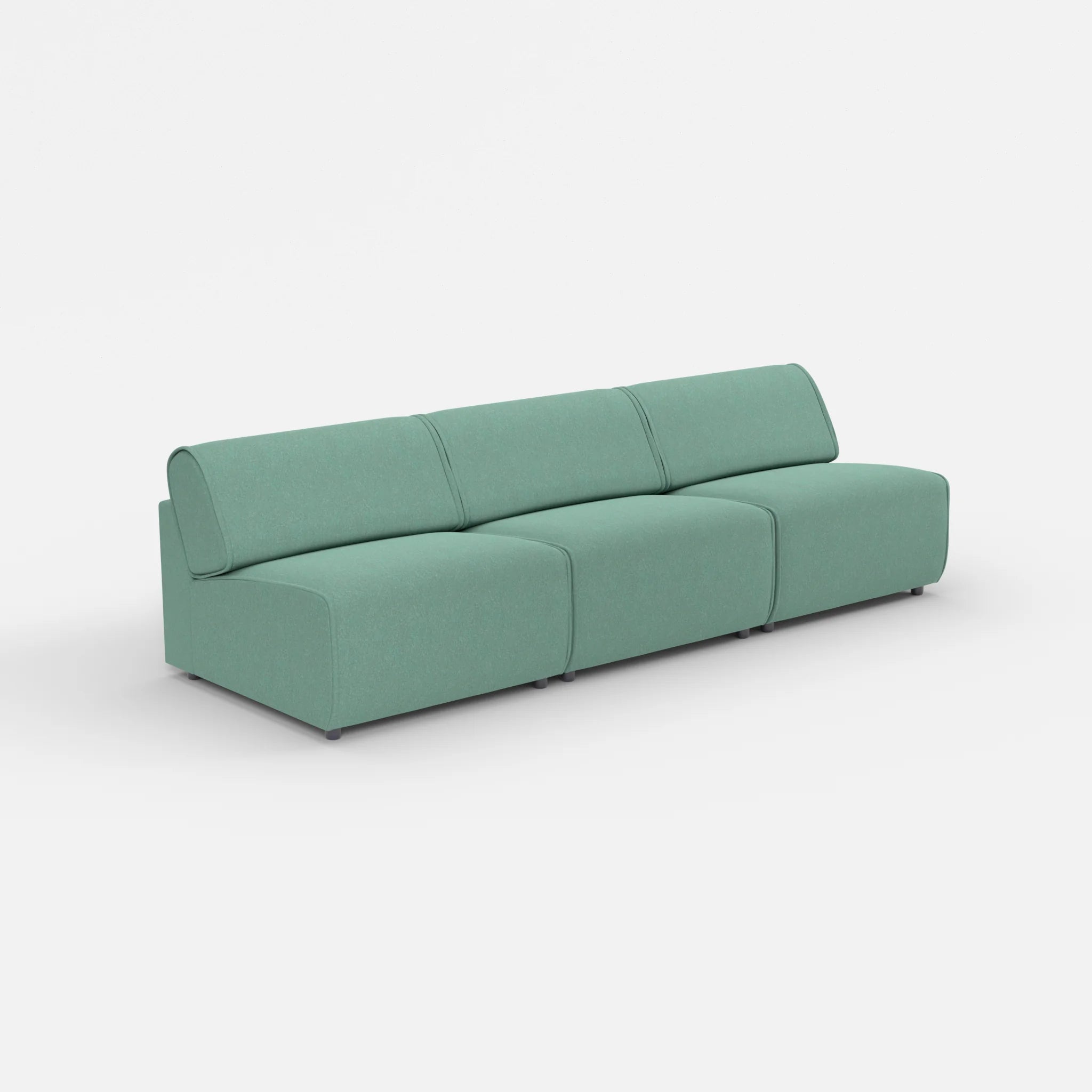 3 Sitzer Sofa Belleform ohne Armlehne 3 dama0045 in Türkis von der Seite