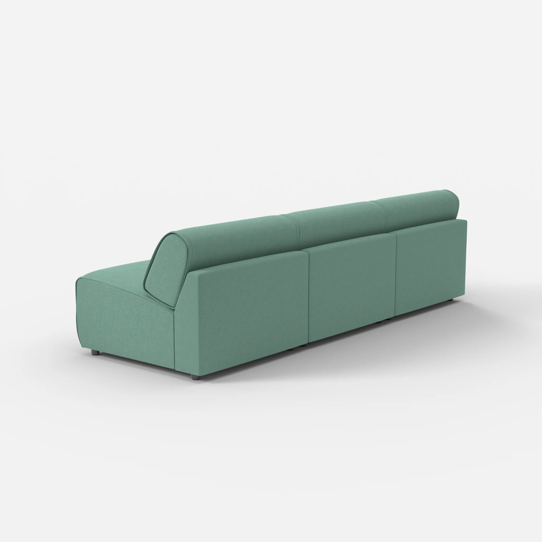 3 Sitzer Sofa Belleform ohne Armlehne 3 dama0045 in Türkis von hinten