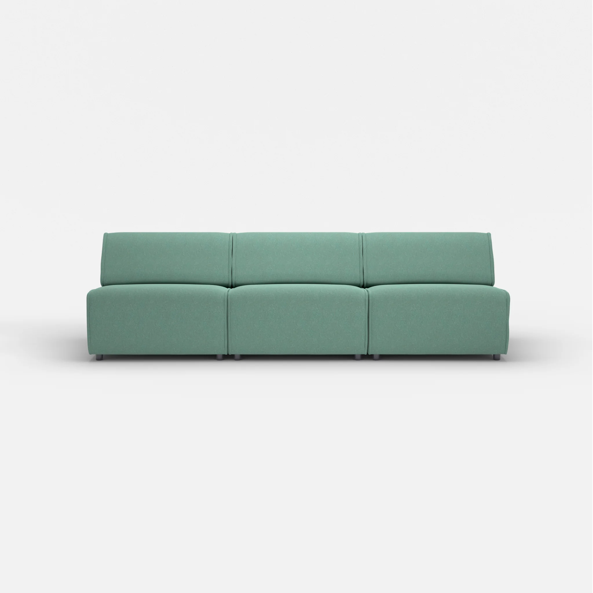 3 Sitzer Sofa Belleform ohne Armlehne 3 dama0045 in Türkis von vorne
