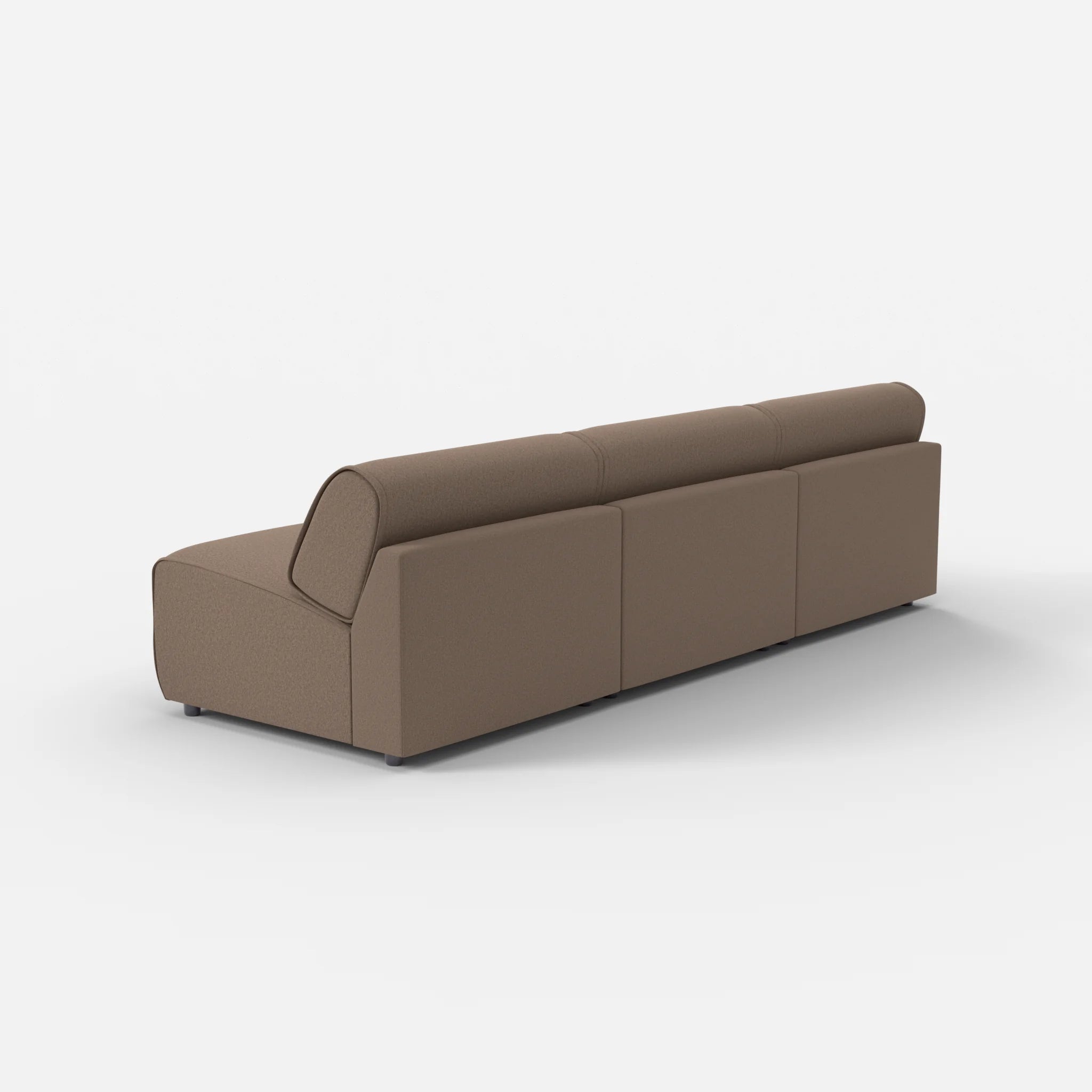 3 Sitzer Sofa Belleform ohne Armlehne 3 dama0051 in Braun von hinten