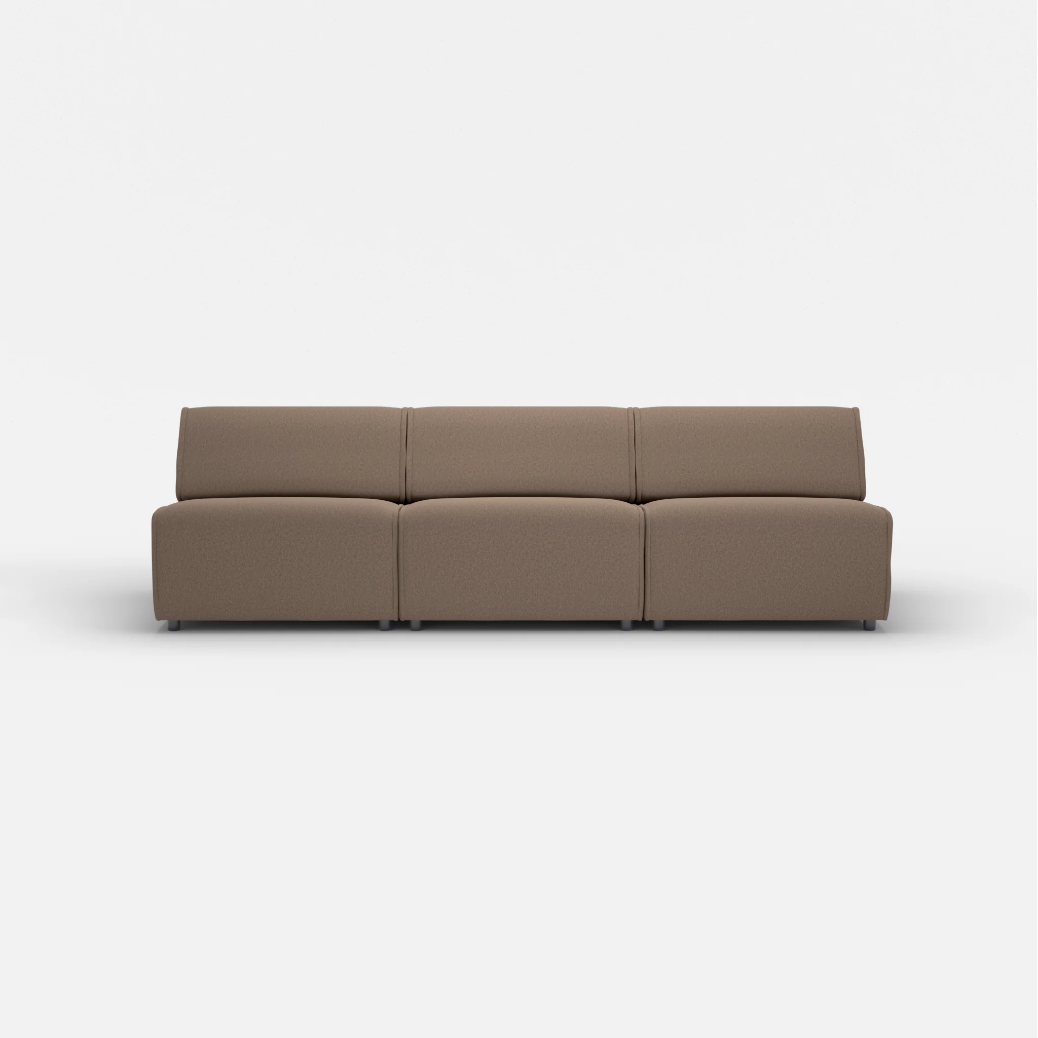 3 Sitzer Sofa Belleform ohne Armlehne 3 dama0051 in Braun von vorne
