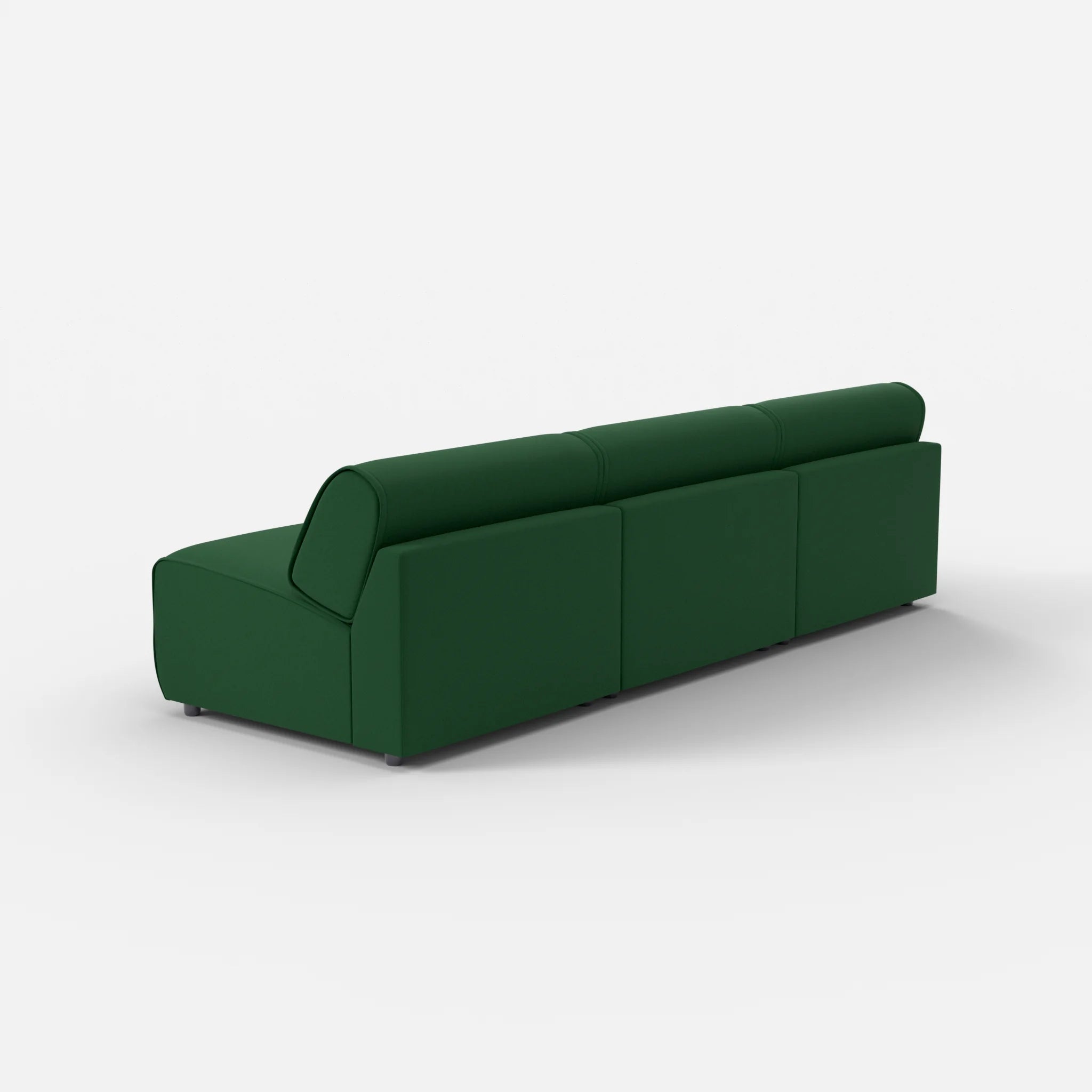 3 Sitzer Sofa Belleform ohne Armlehne 3 dama0052 in Dunkelgrün von hinten