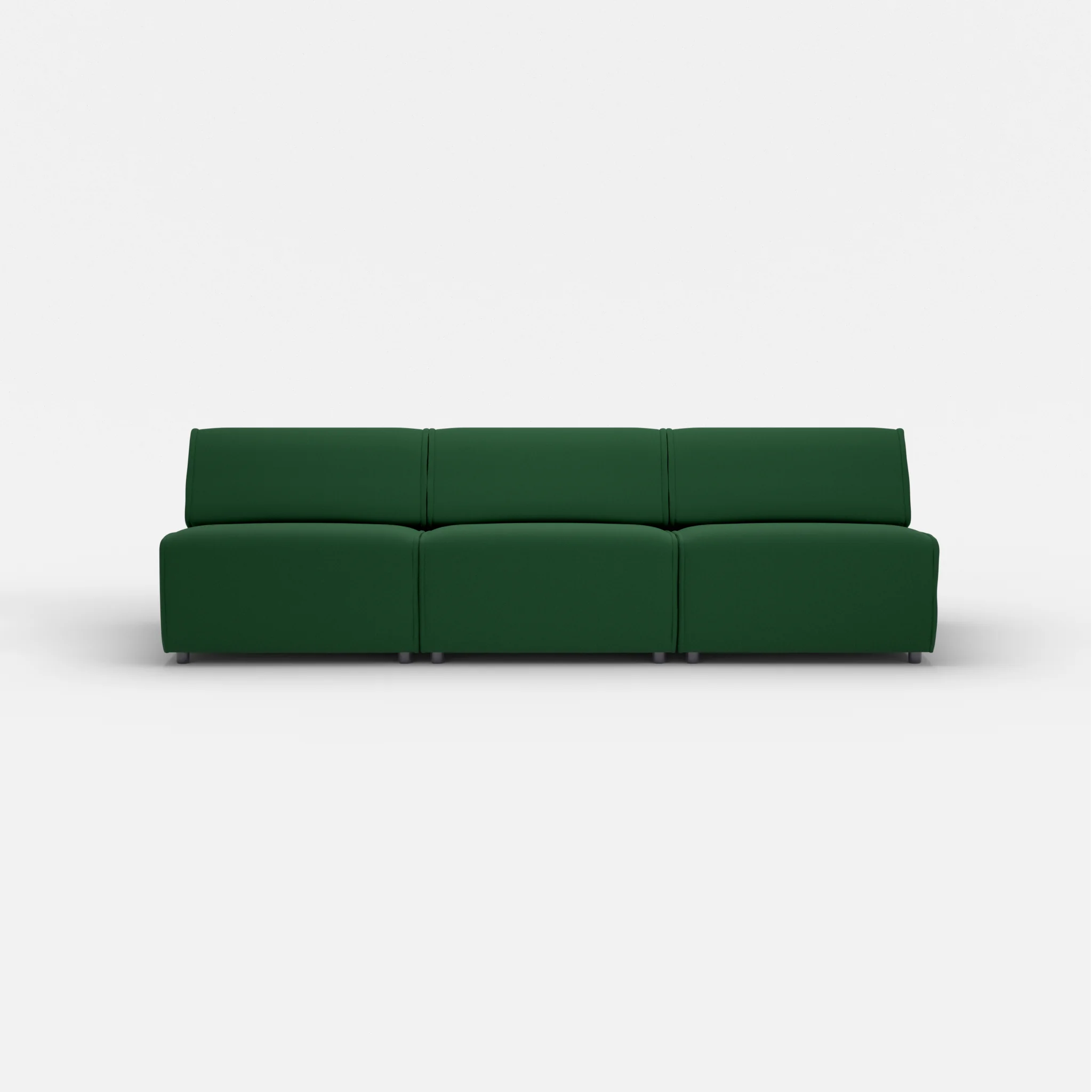 3 Sitzer Sofa Belleform ohne Armlehne 3 dama0052 in Dunkelgrün von vorne