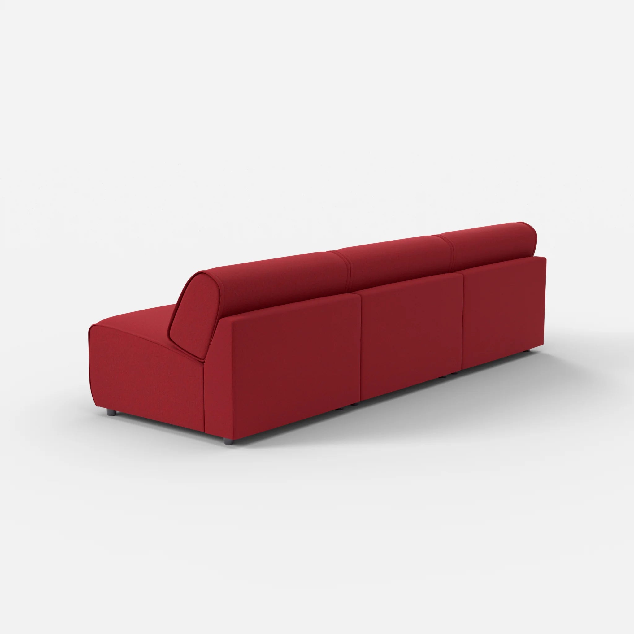 3 Sitzer Sofa Belleform ohne Armlehne 3 dama0053 in Rot von hinten