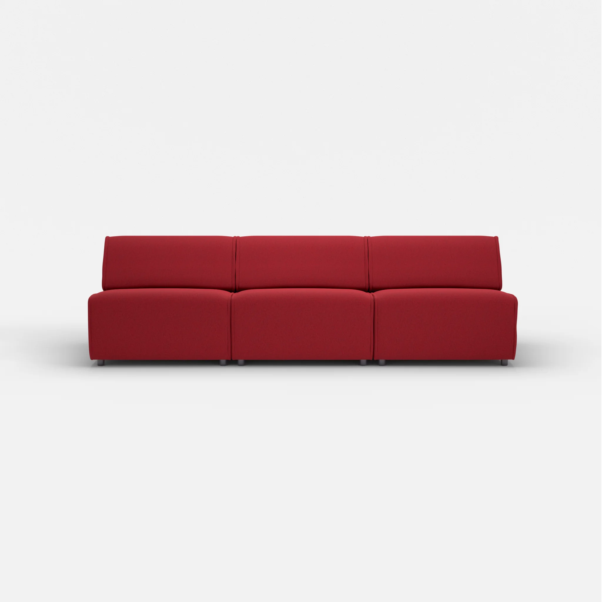 3 Sitzer Sofa Belleform ohne Armlehne 3 dama0053 in Rot von vorne