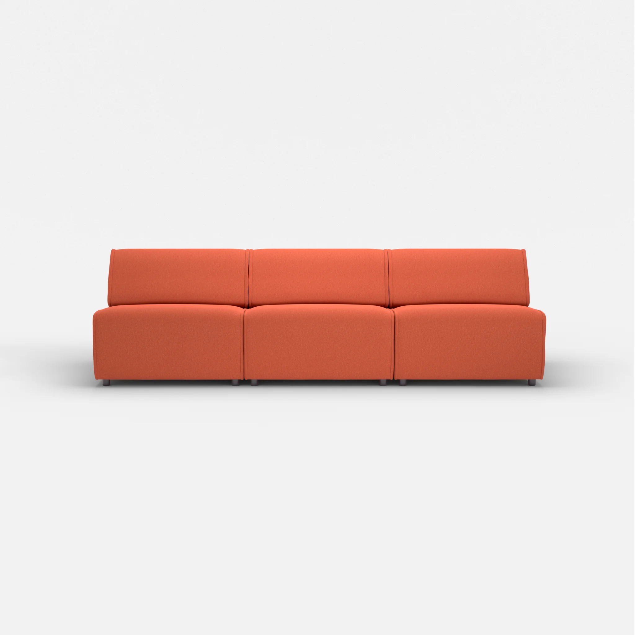 3 Sitzer Sofa Belleform ohne Armlehne 3 dama0062 in Orange von vorne