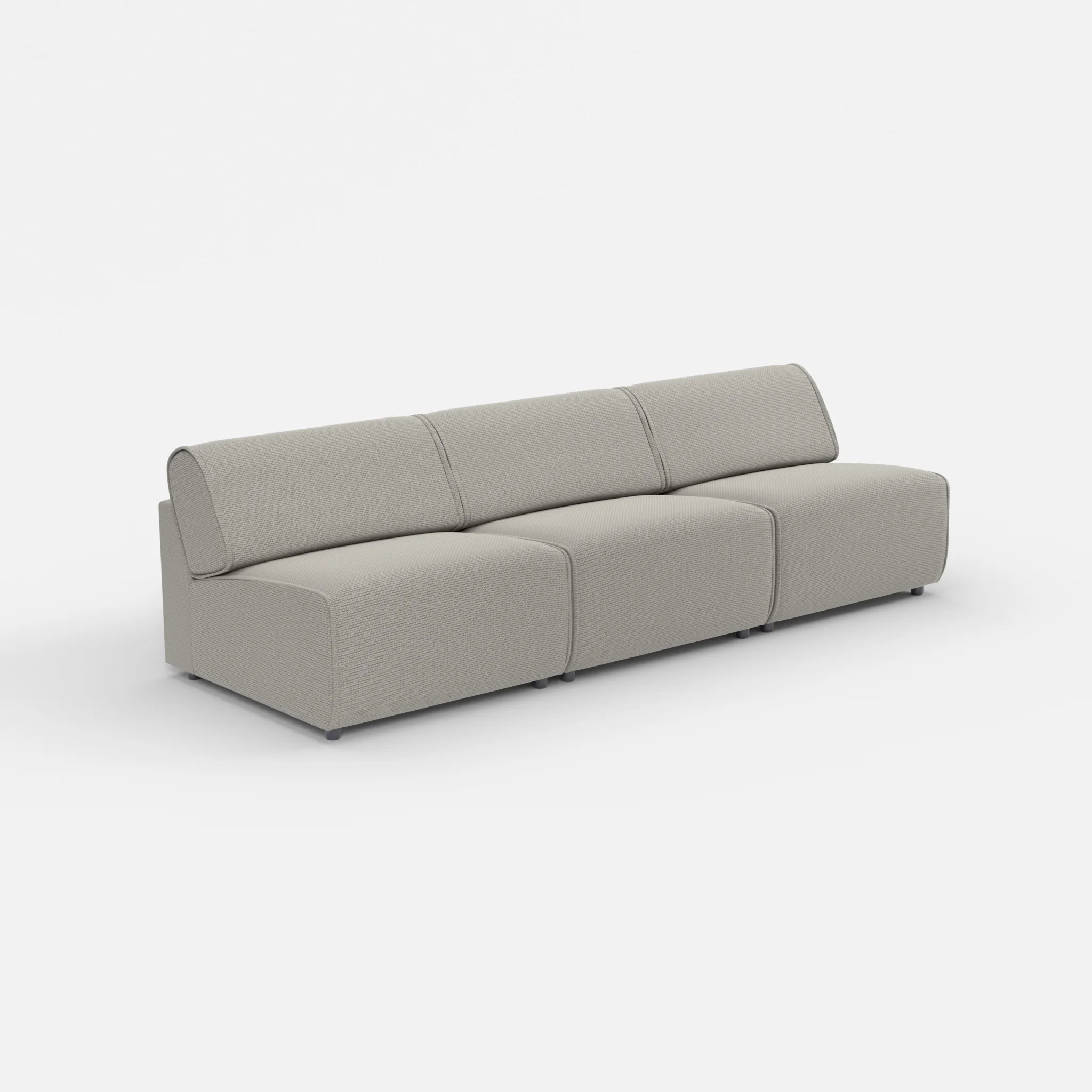 3 Sitzer Sofa Belleform ohne Armlehne 3 nabucco1003 in Hellgrau von der Seite