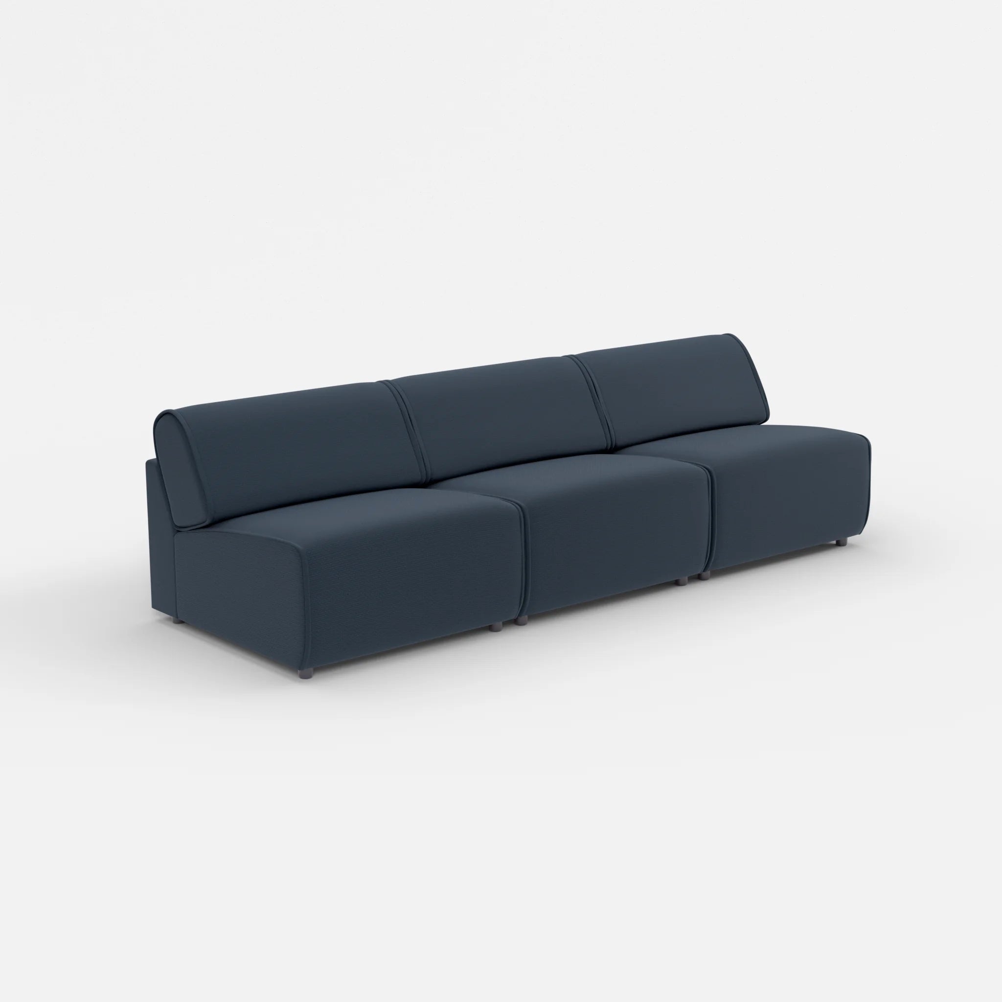 3 Sitzer Sofa Belleform ohne Armlehne 3 nabucco6098 in Dunkelblau von der Seite