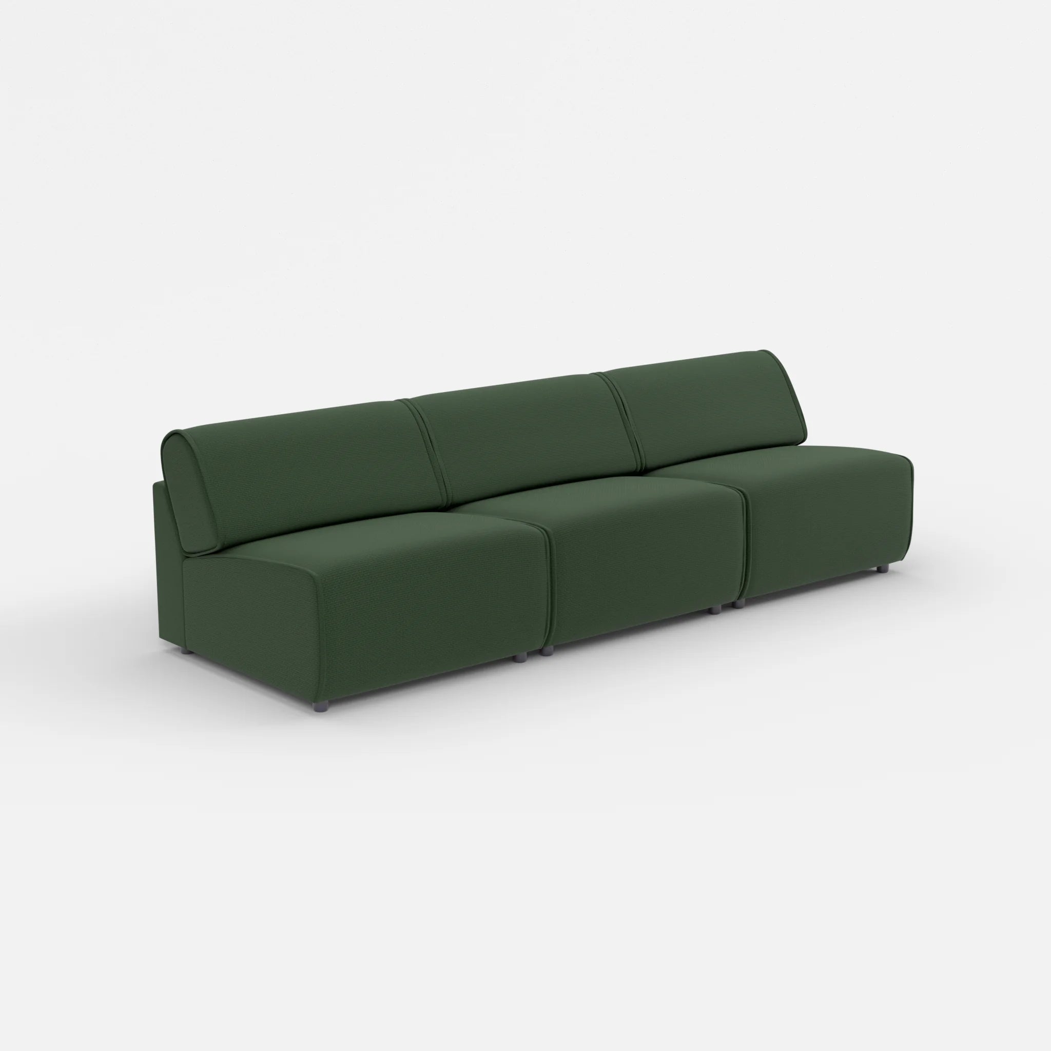 3 Sitzer Sofa Belleform ohne Armlehne 3 nabucco7029 in Dunkelgrün von der Seite