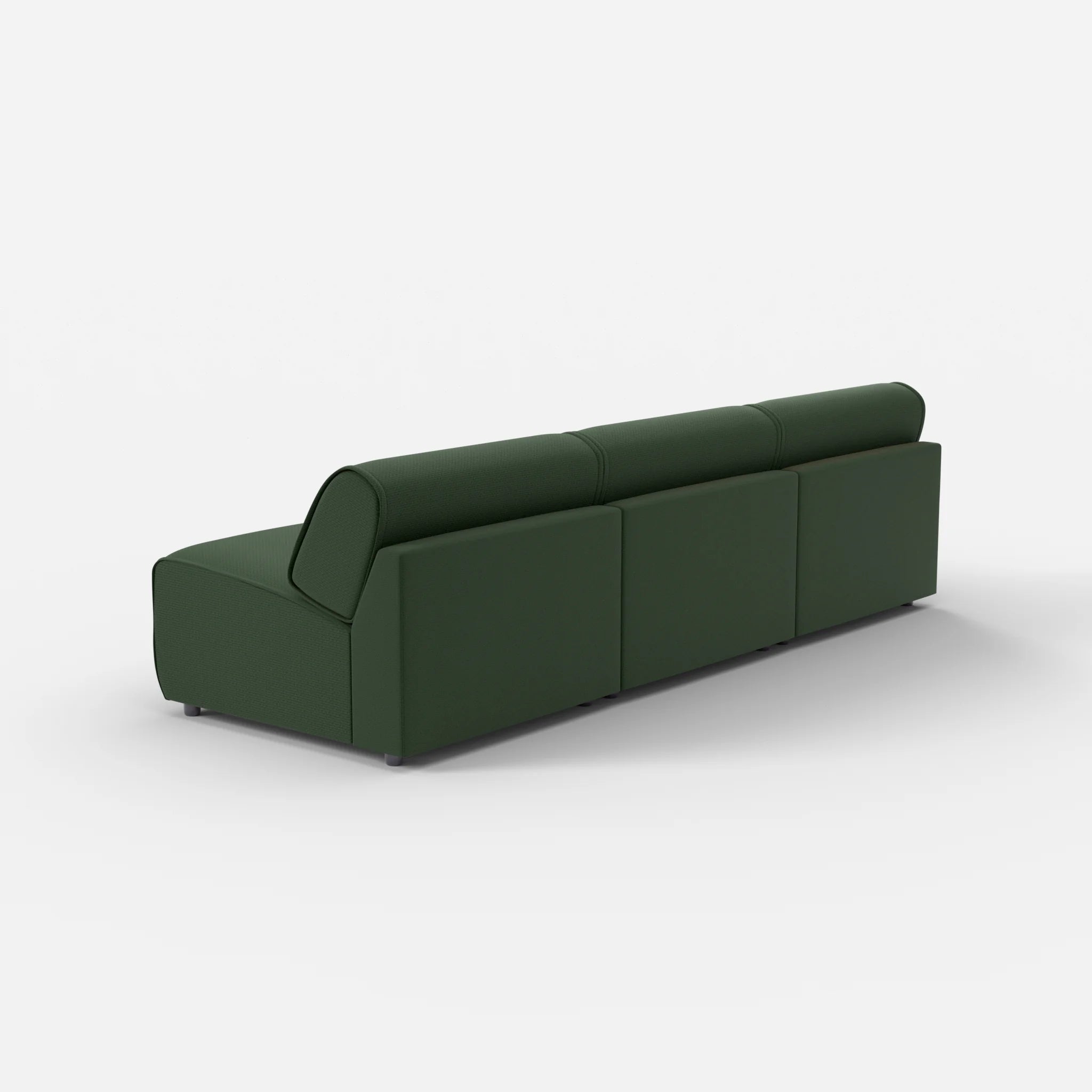 3 Sitzer Sofa Belleform ohne Armlehne 3 nabucco7029 in Dunkelgrün von hinten