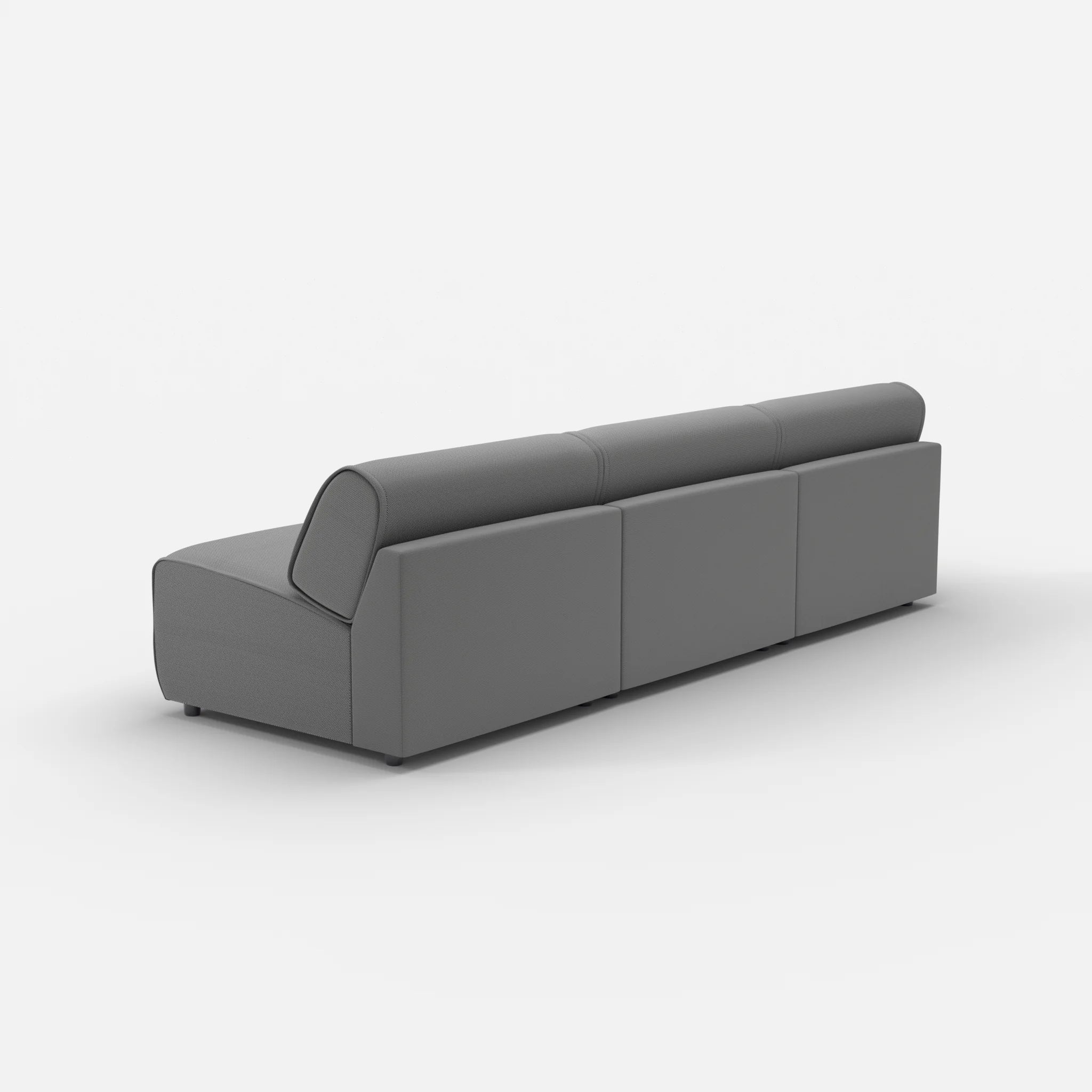 3 Sitzer Sofa Belleform ohne Armlehne 3 novumkies in Mittelgrau von hinten