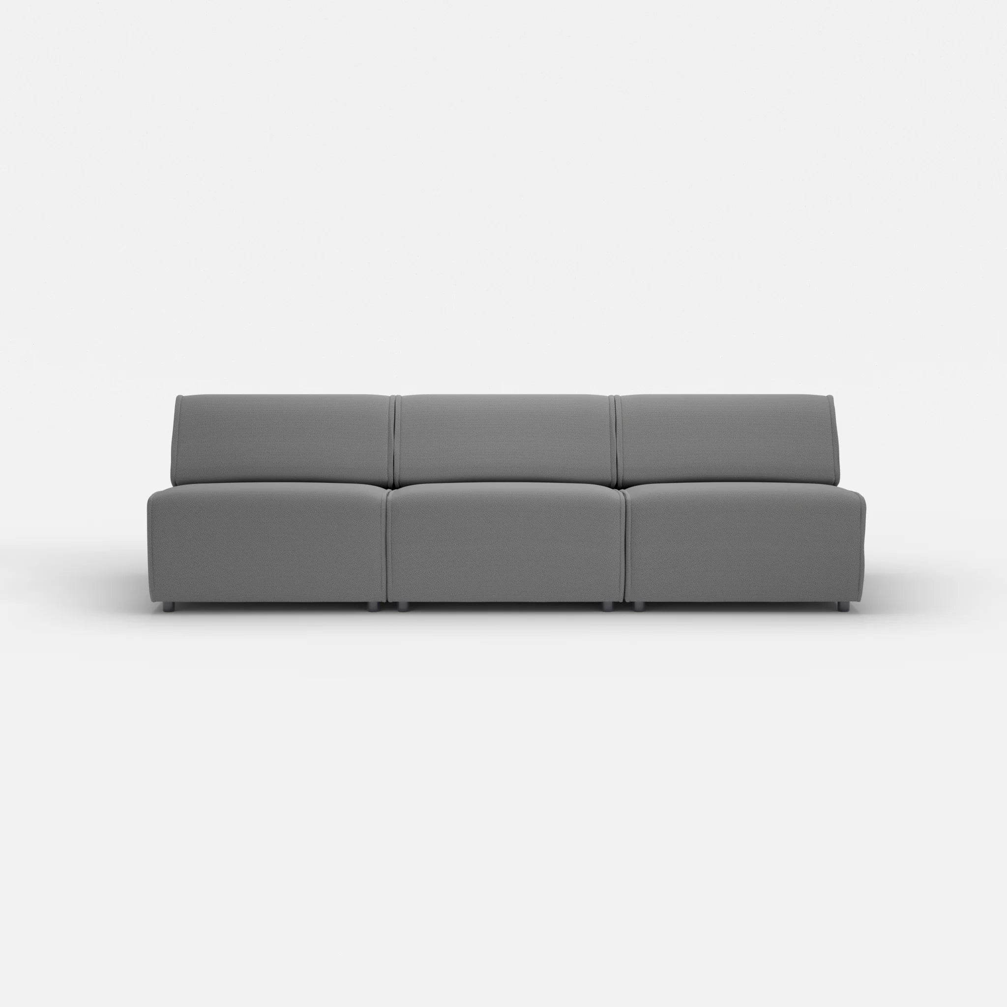 3 Sitzer Sofa Belleform ohne Armlehne 3 novumkies in Mittelgrau von vorne