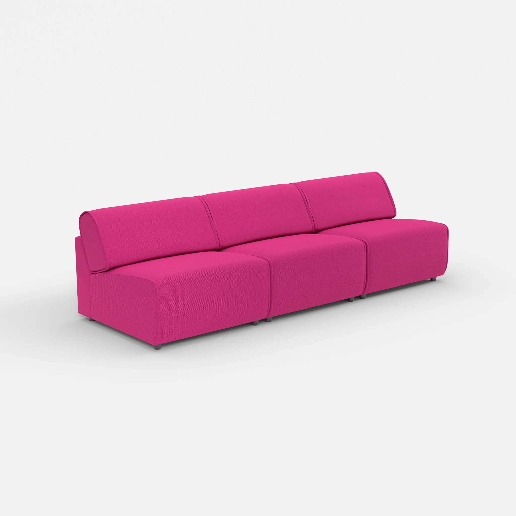 3 Sitzer Sofa Belleform ohne Armlehne 3 novummagenta in Magenta von der Seite