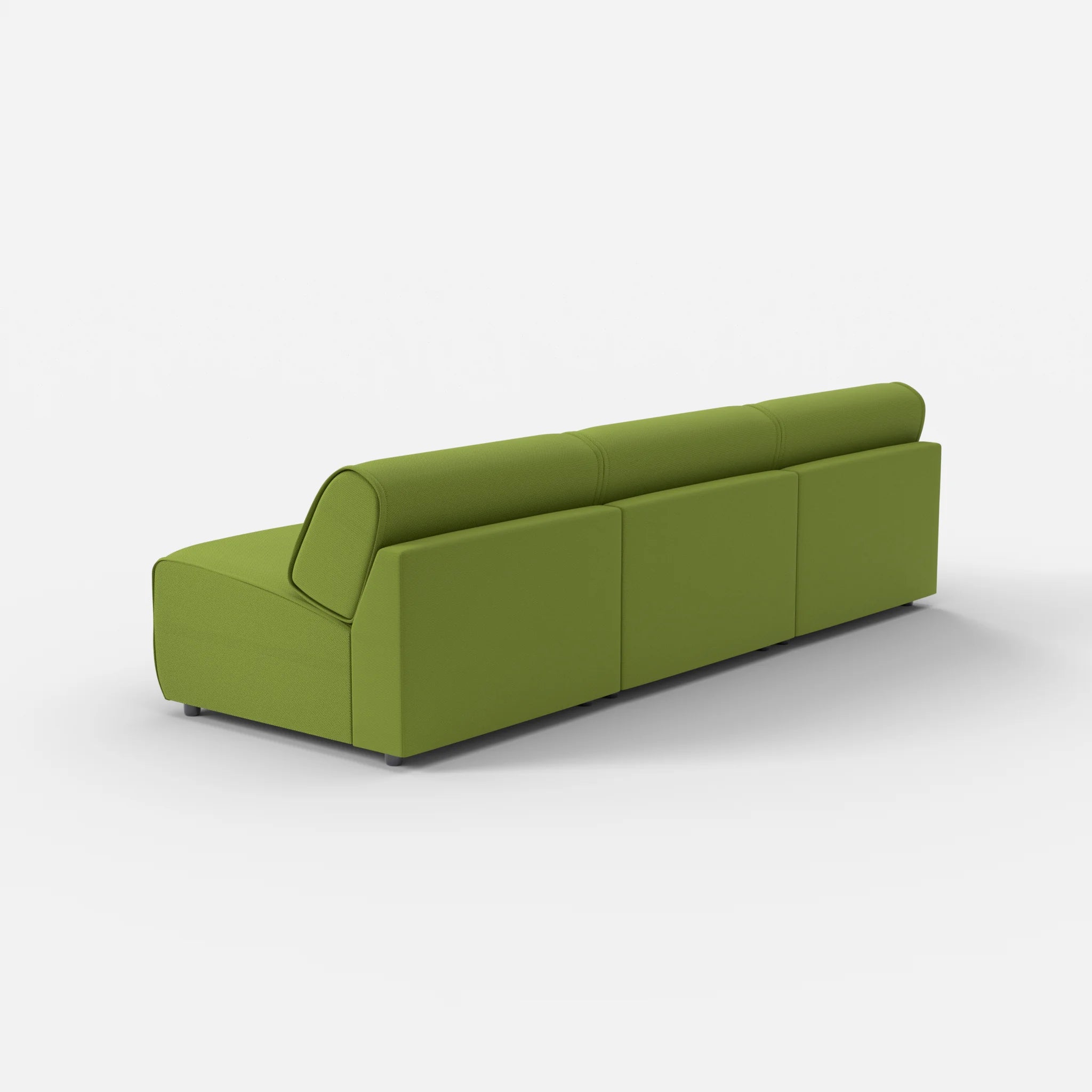 3 Sitzer Sofa Belleform ohne Armlehne 3 novummoss in Grün von hinten