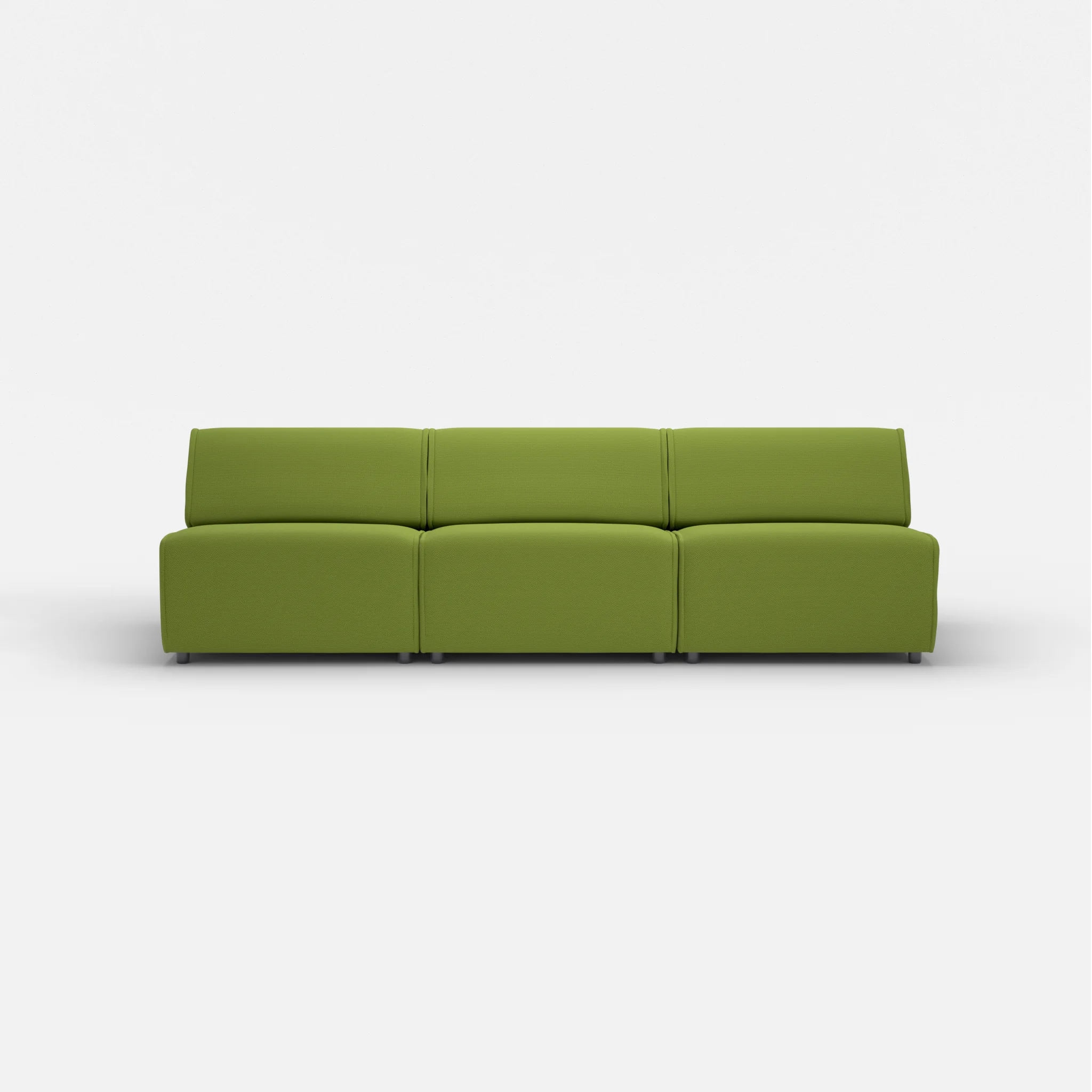 3 Sitzer Sofa Belleform ohne Armlehne 3 novummoss in Grün von vorne