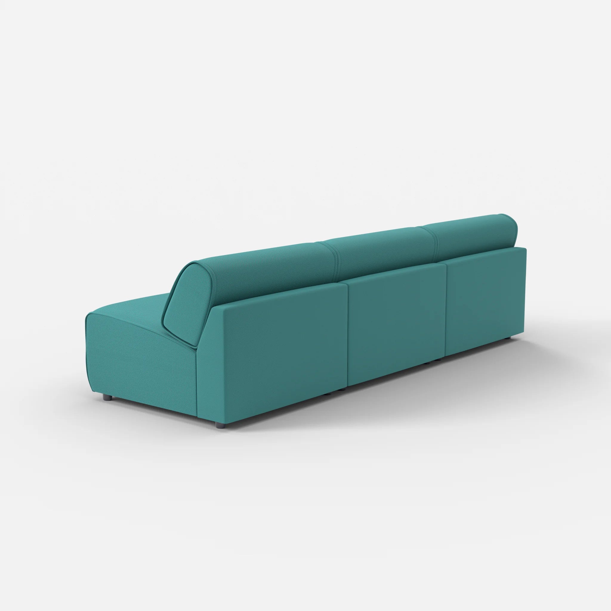 3 Sitzer Sofa Belleform ohne Armlehne 3 novumprisma in Türkis von hinten