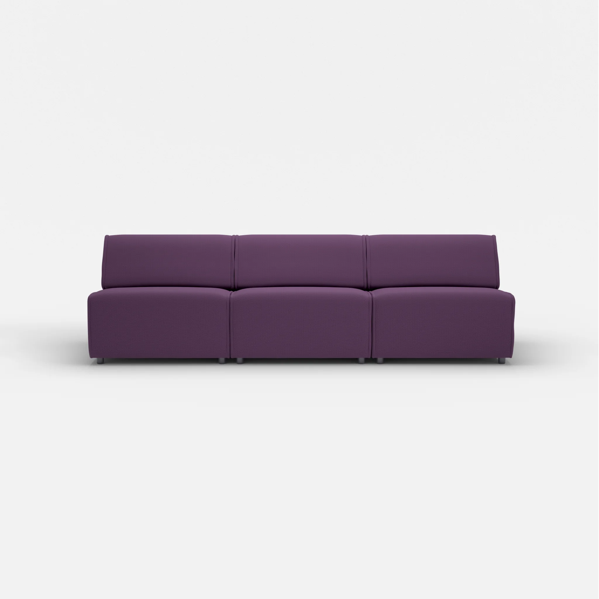 3 Sitzer Sofa Belleform ohne Armlehne 3 novumprune in Violett von vorne