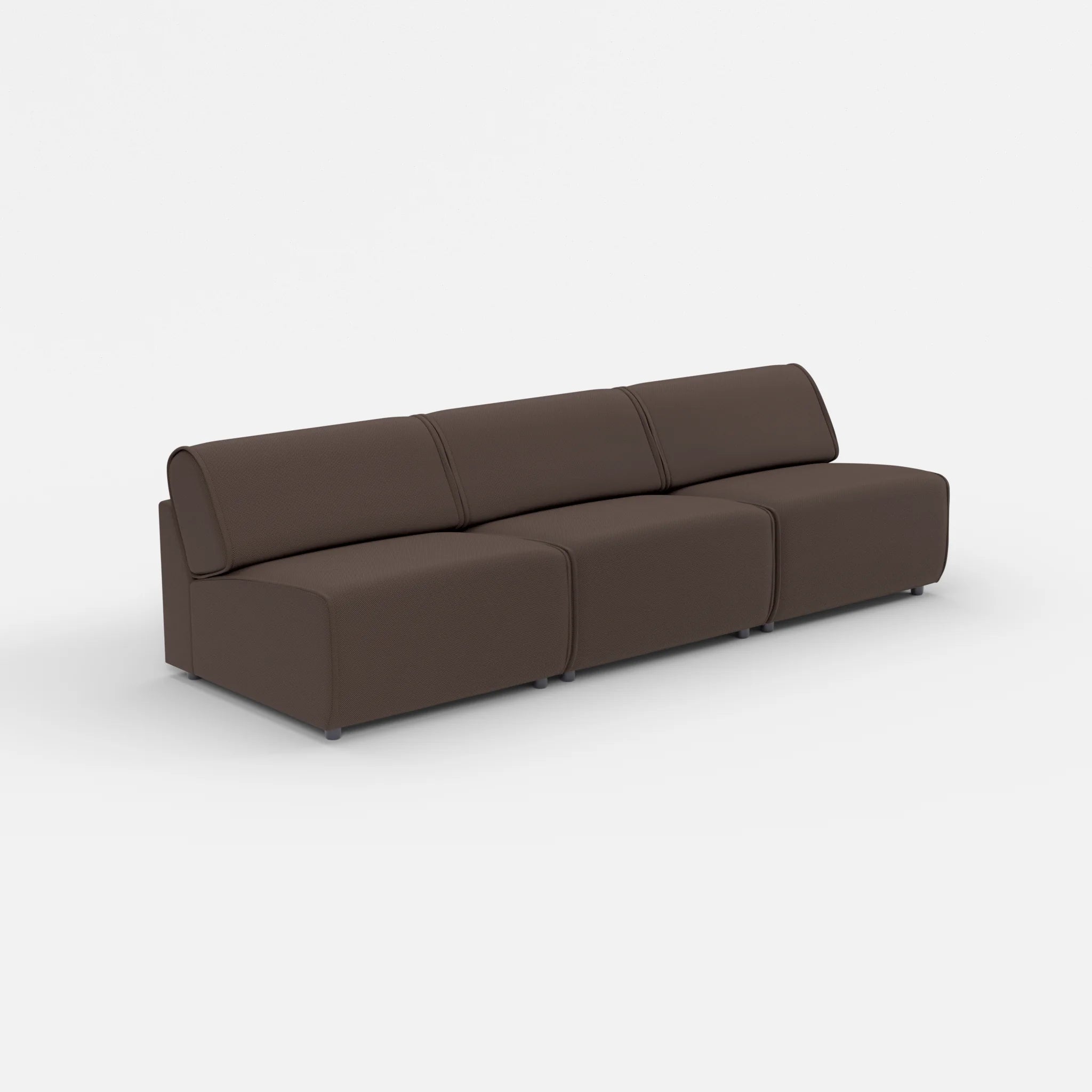 3 Sitzer Sofa Belleform ohne Armlehne 3 novumrosewood in Dunkelbraun von der Seite