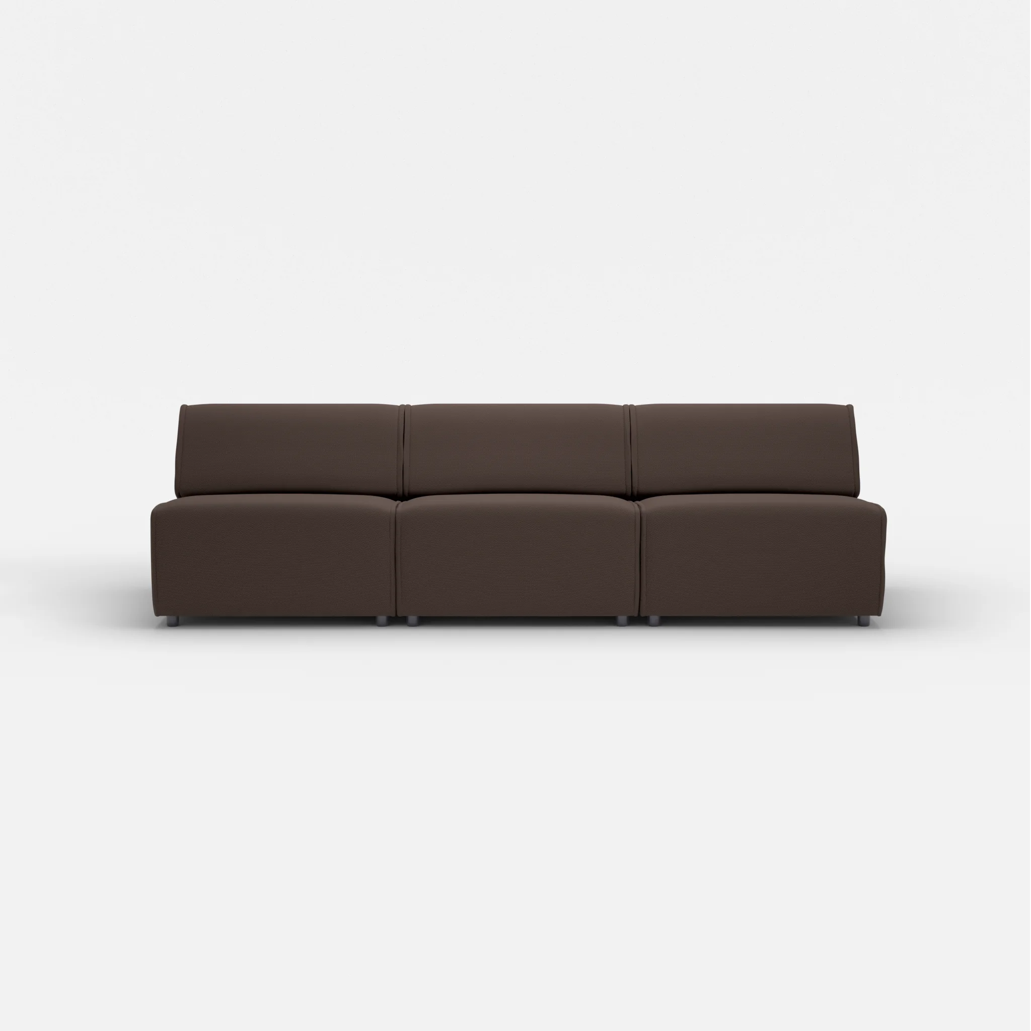 3 Sitzer Sofa Belleform ohne Armlehne 3 novumrosewood in Dunkelbraun von vorne