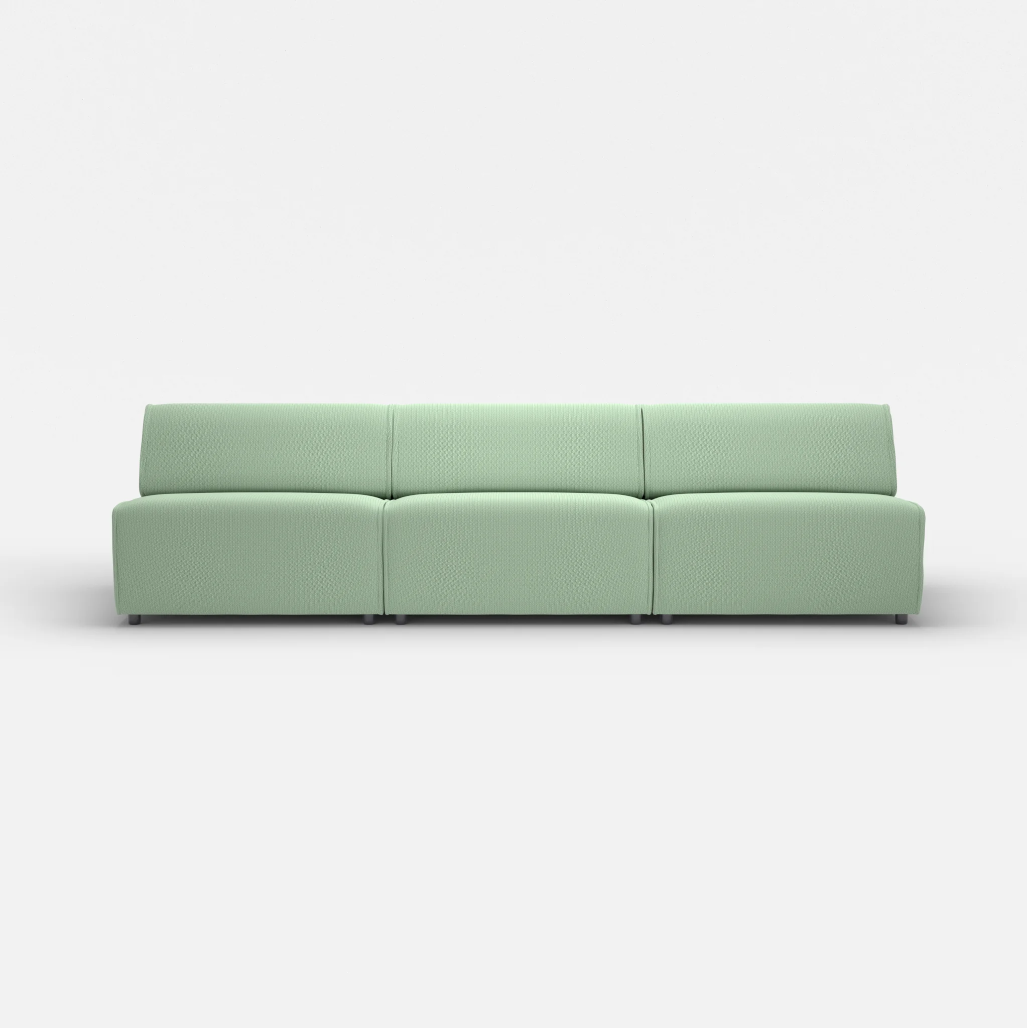 3 Sitzer Sofa Belleform ohne Armlehne 4 credoaloe in Hellgrün von vorne