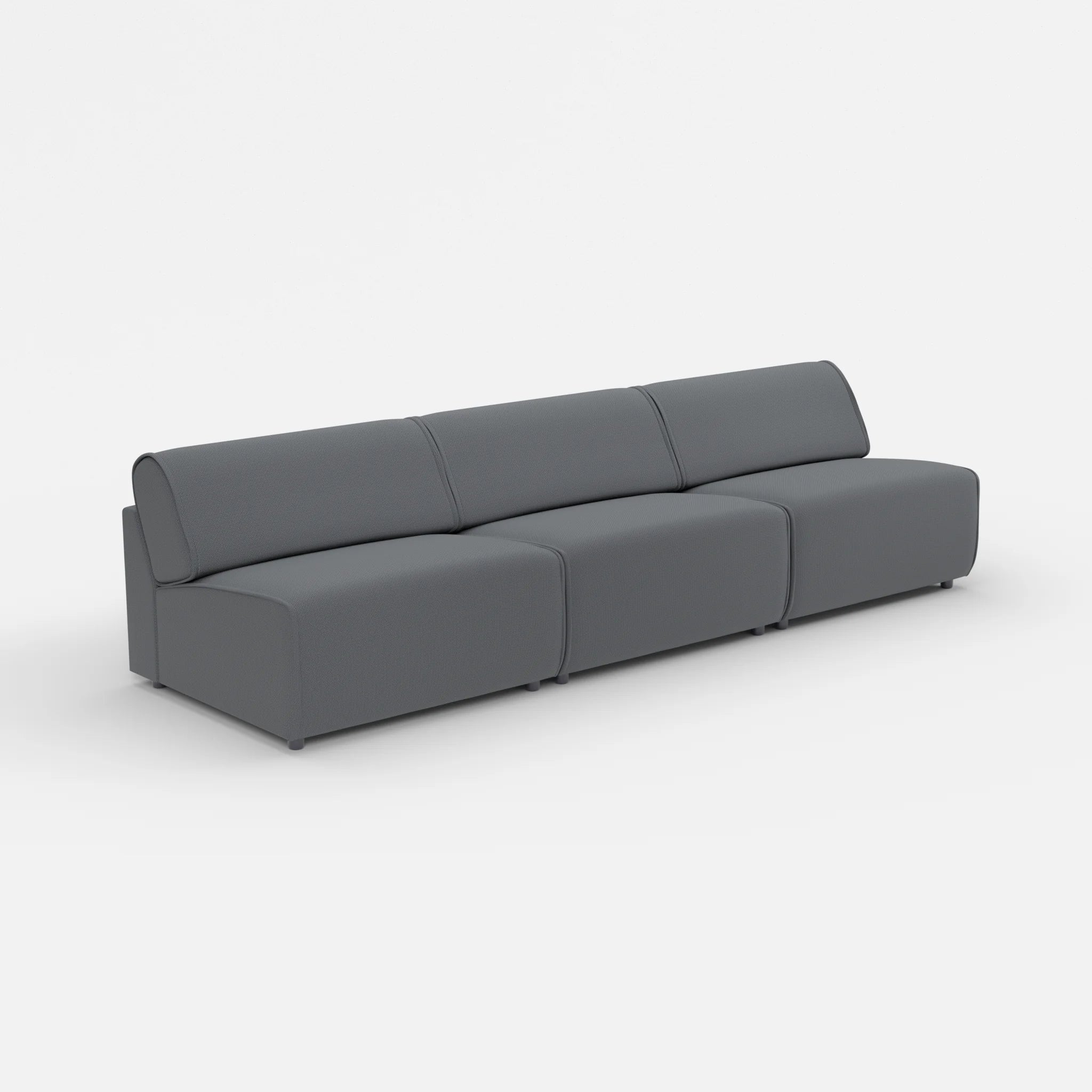 3 Sitzer Sofa Belleform ohne Armlehne 4 credoasphalt in Anthrazit von der Seite