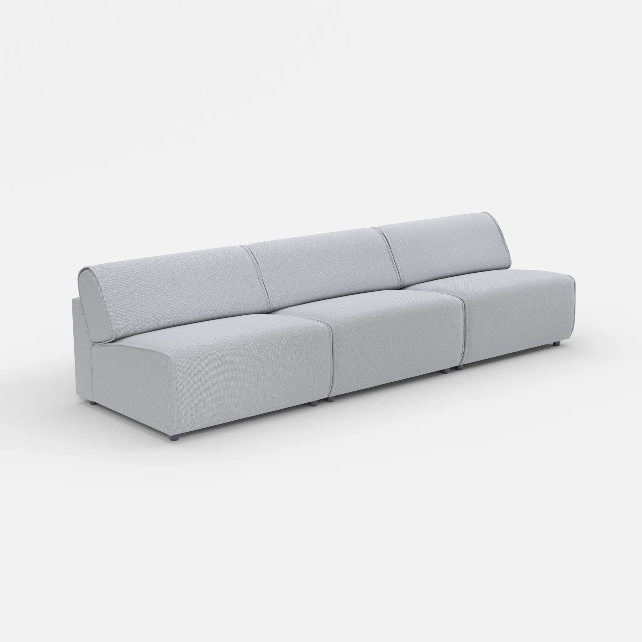 3 Sitzer Sofa Belleform ohne Armlehne 4 credochalk in Hellgrau von der Seite