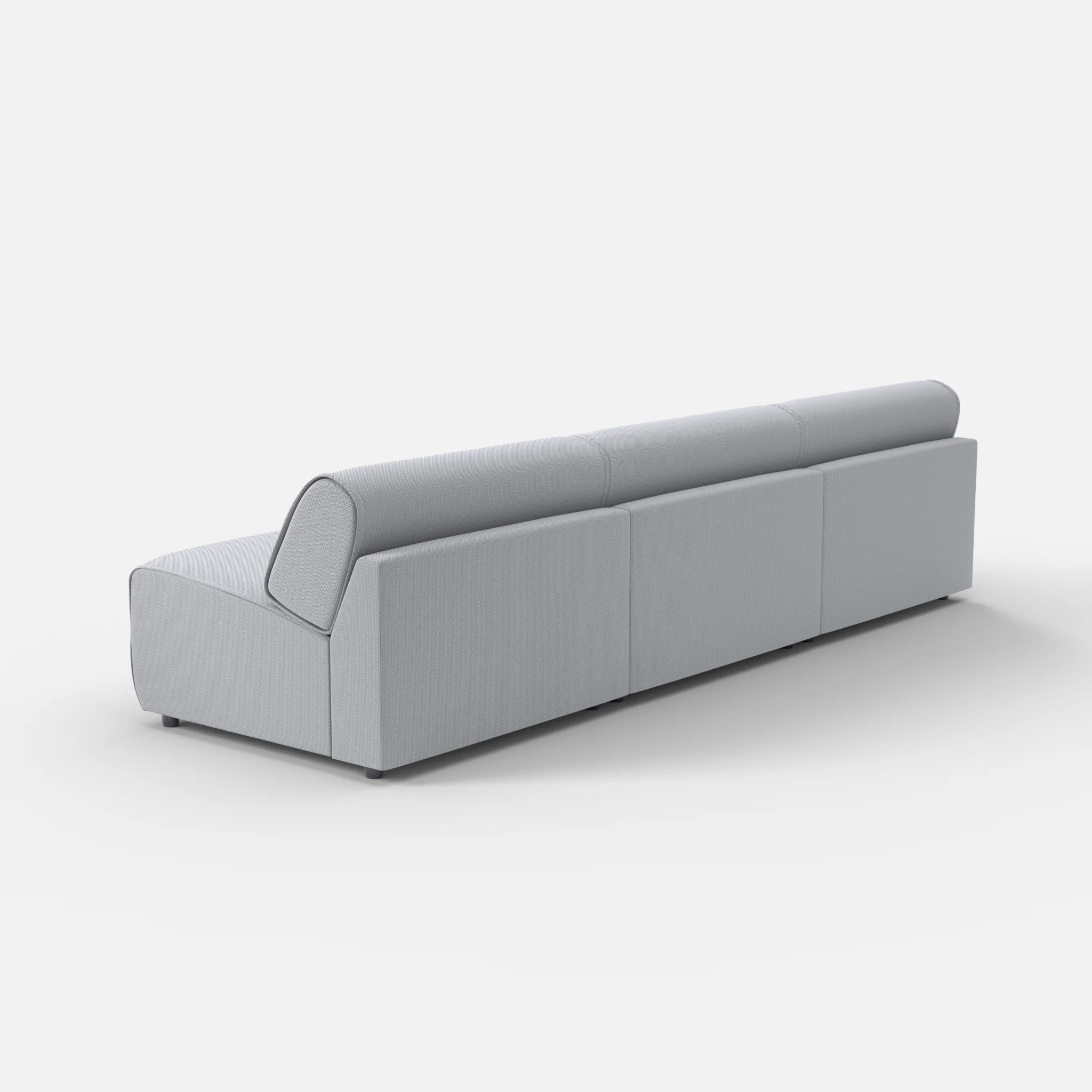 3 Sitzer Sofa Belleform ohne Armlehne 4 credochalk in Hellgrau von hinten