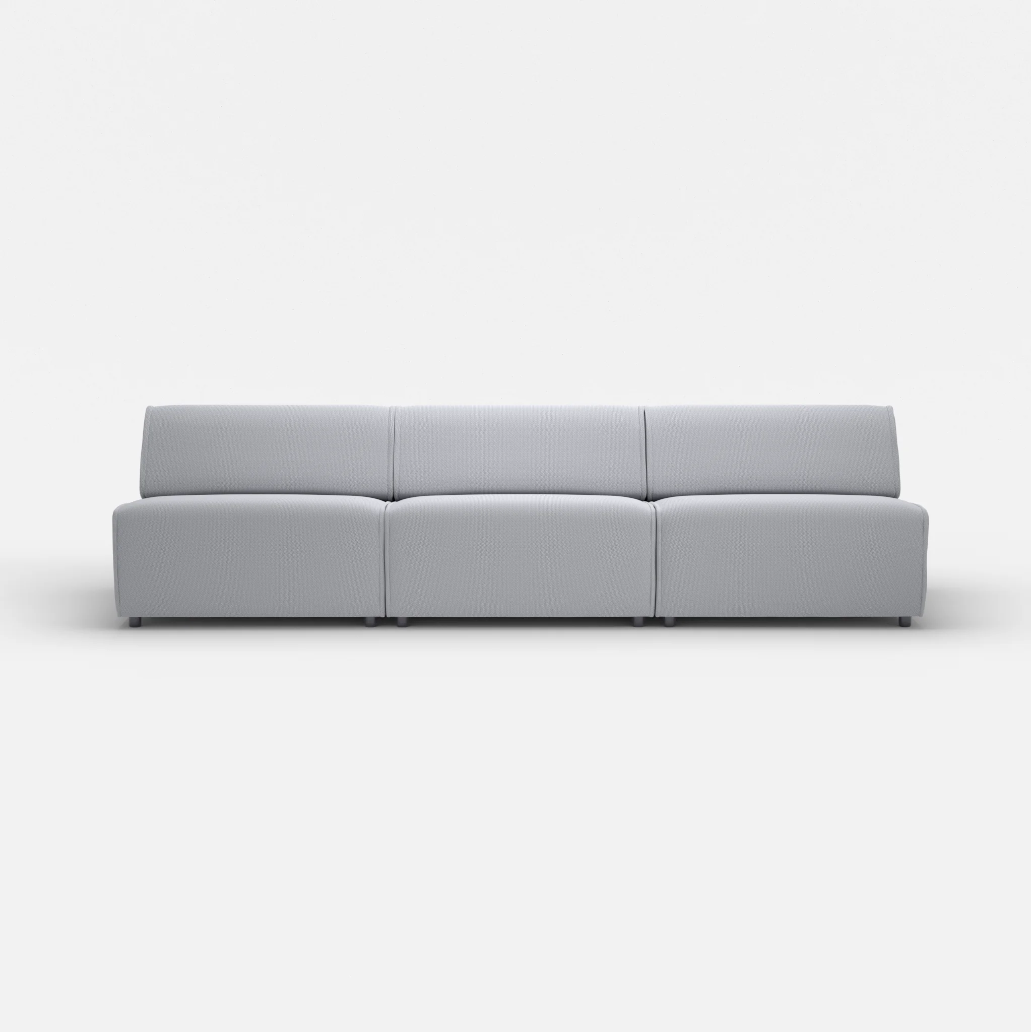 3 Sitzer Sofa Belleform ohne Armlehne 4 credochalk in Hellgrau von vorne