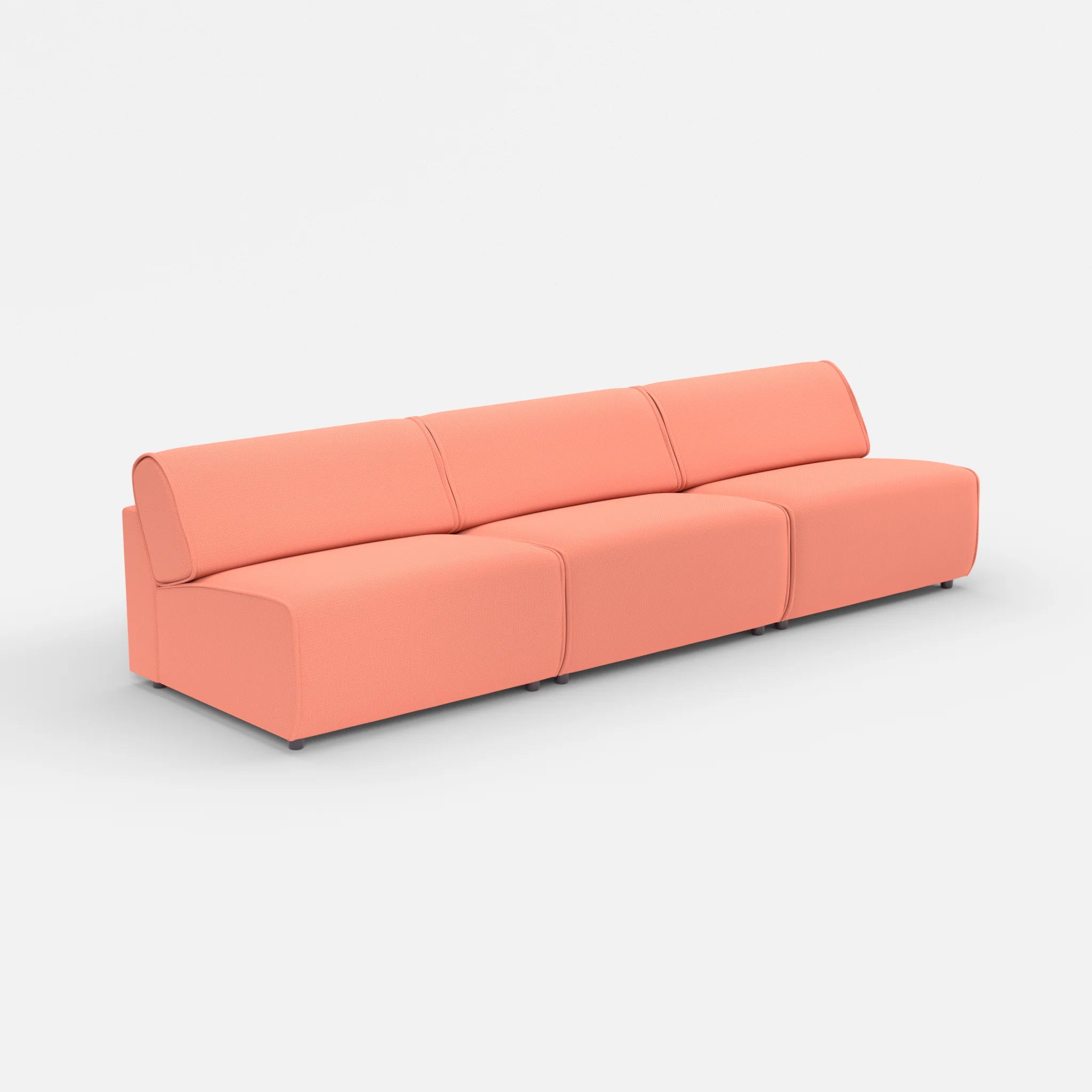 3 Sitzer Sofa Belleform ohne Armlehne 4 credograpefruit in Coral von der Seite