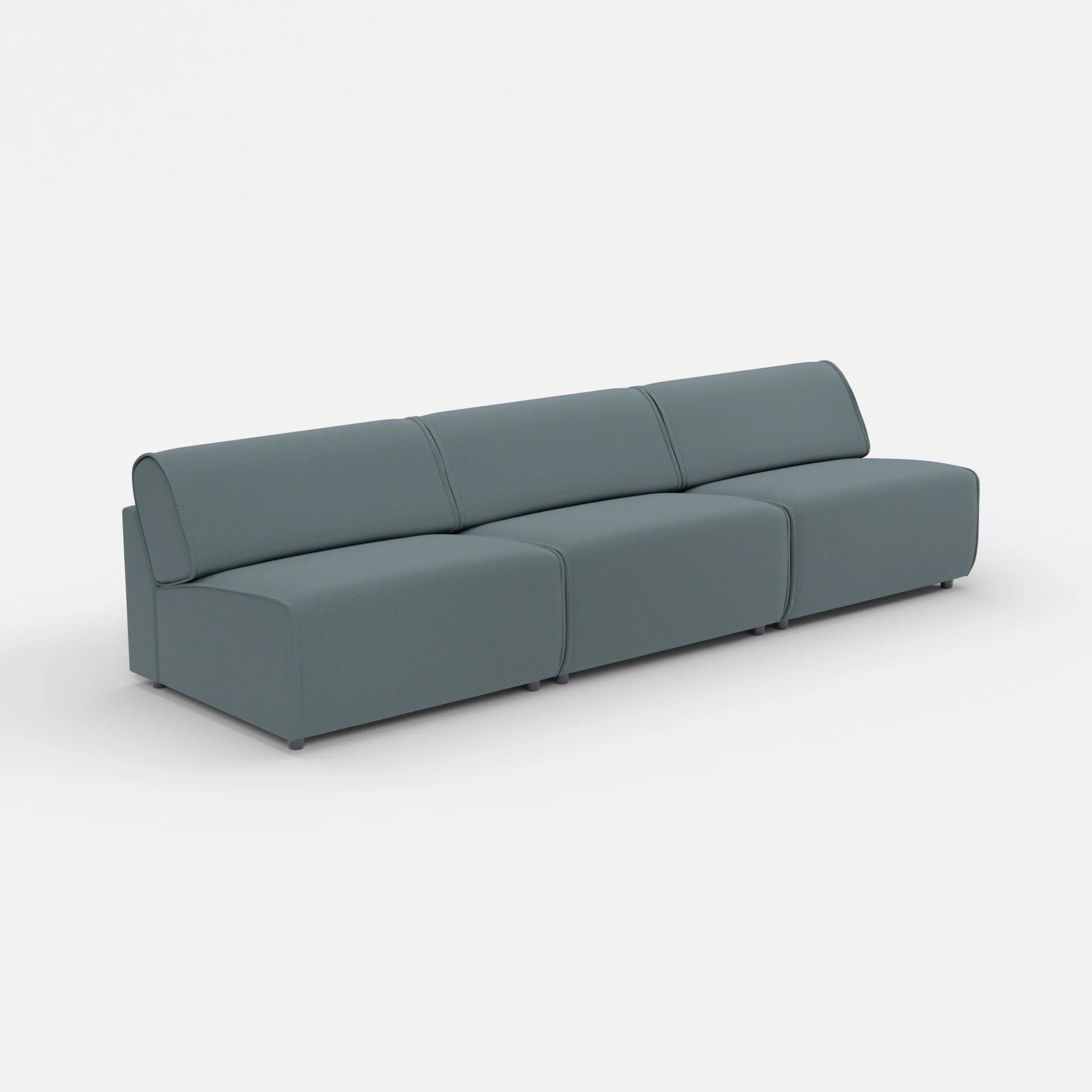 3 Sitzer Sofa Belleform ohne Armlehne 4 credojaspis in Türkis von der Seite