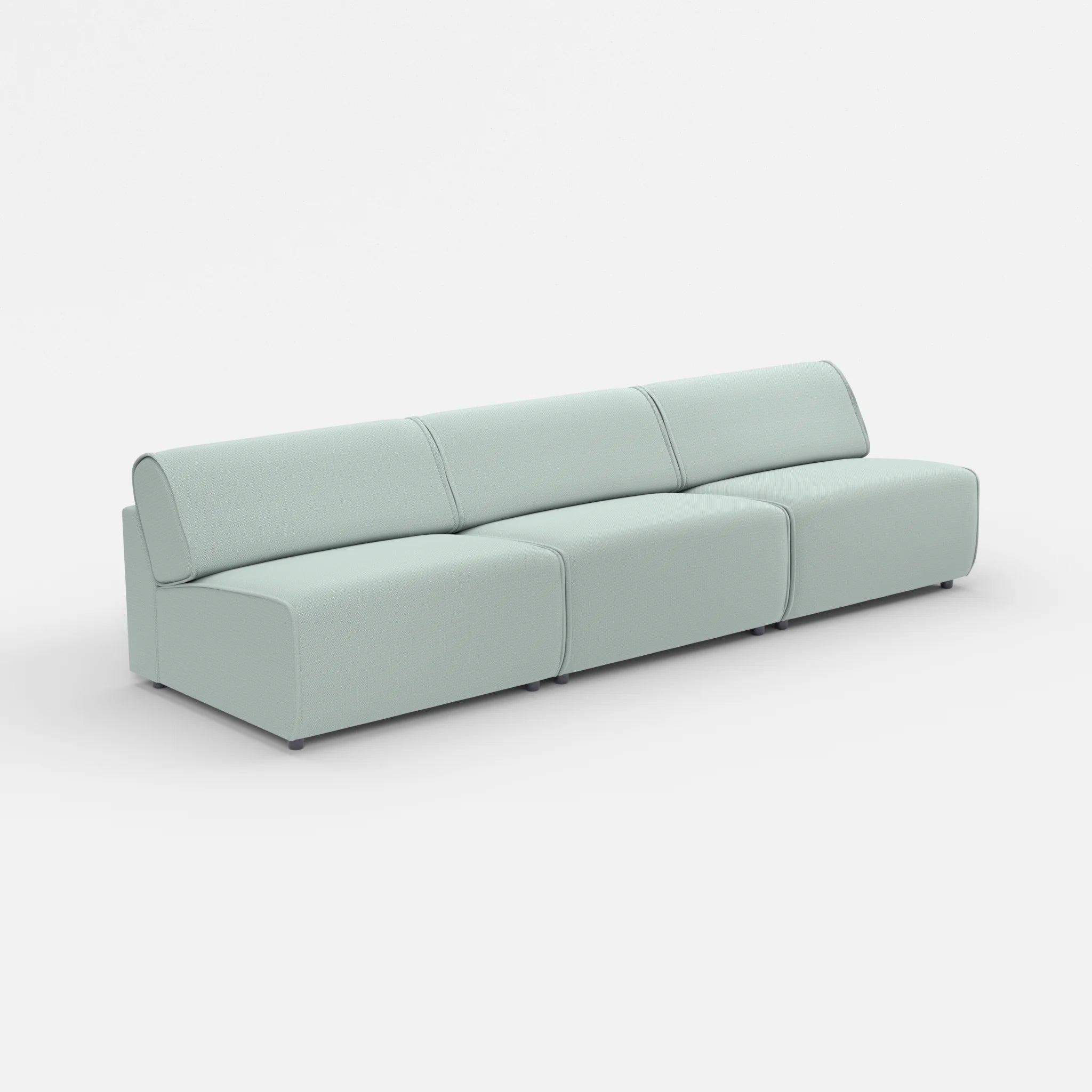 3 Sitzer Sofa Belleform ohne Armlehne 4 credolake in Graublau von der Seite