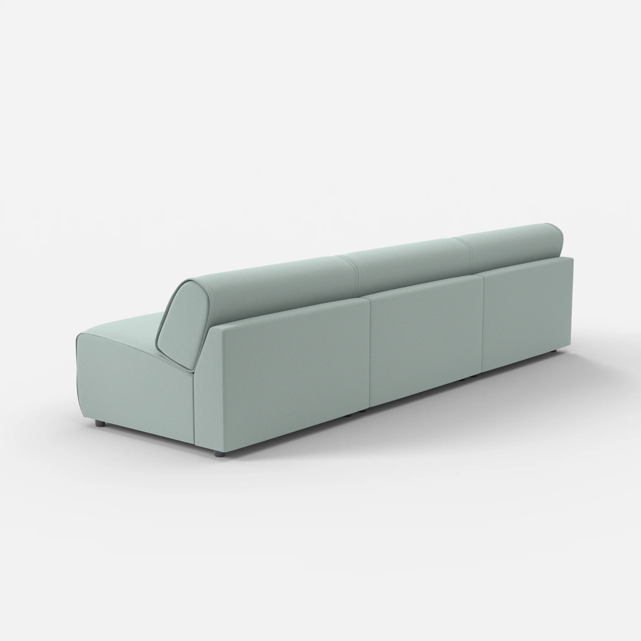 3 Sitzer Sofa Belleform ohne Armlehne 4 credolake in Graublau von hinten