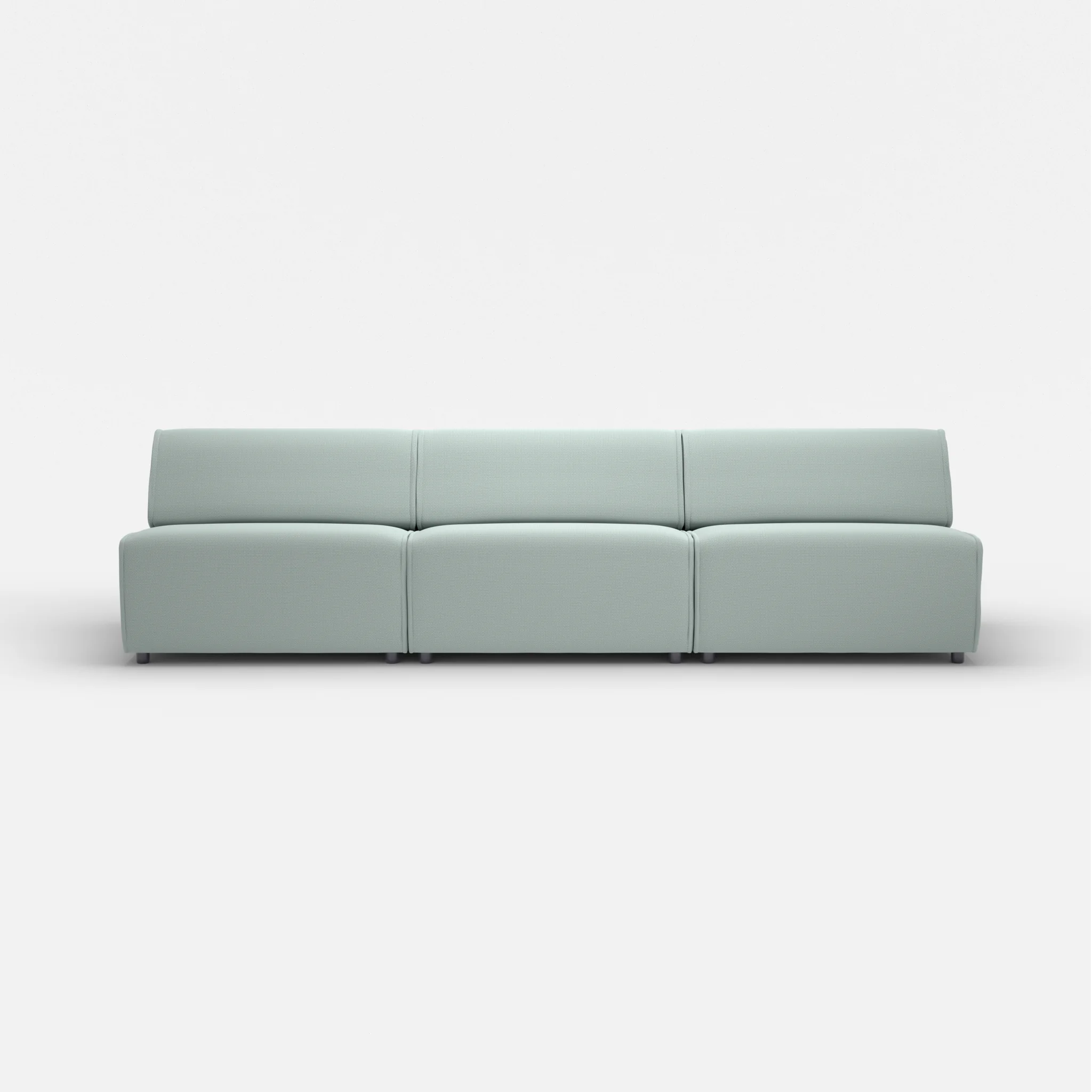 3 Sitzer Sofa Belleform ohne Armlehne 4 credolake in Graublau von vorne