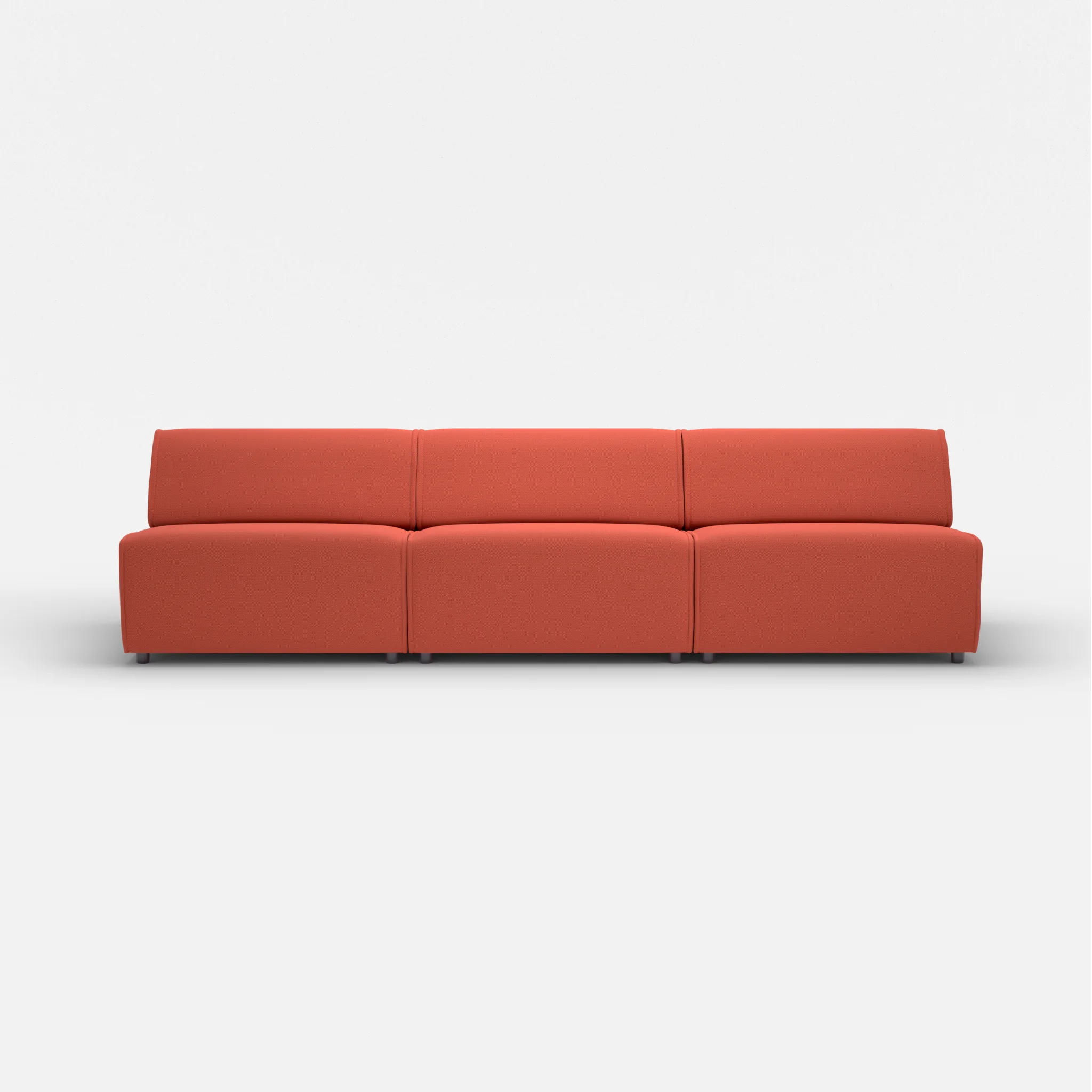 3 Sitzer Sofa Belleform ohne Armlehne 4 credolampion in Rot von vorne