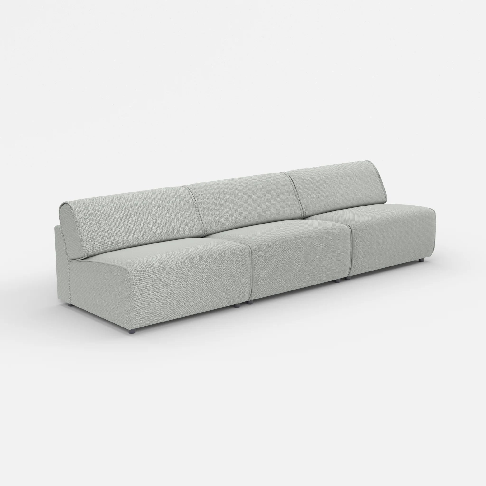 3 Sitzer Sofa Belleform ohne Armlehne 4 credopepper in Dunkelgrau von der Seite