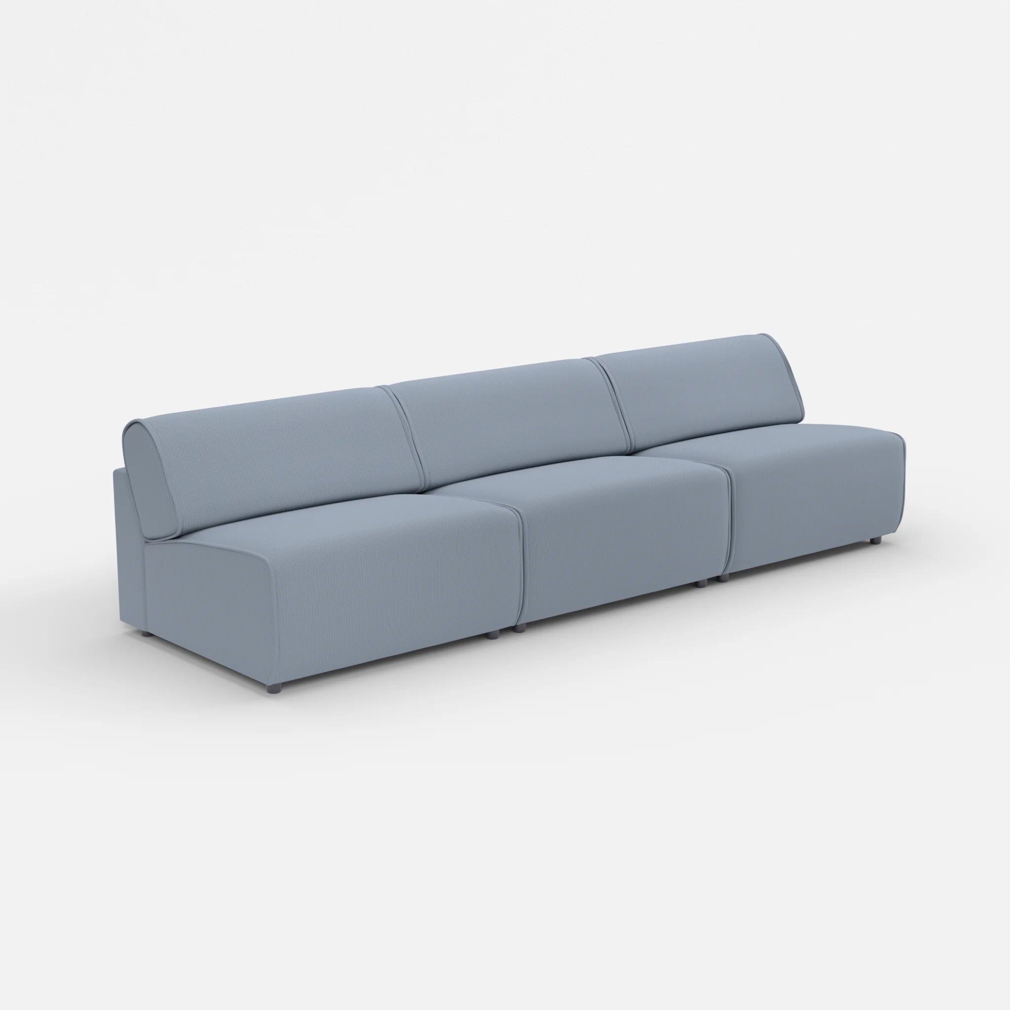 3 Sitzer Sofa Belleform ohne Armlehne 4 credosea in Blau von der Seite