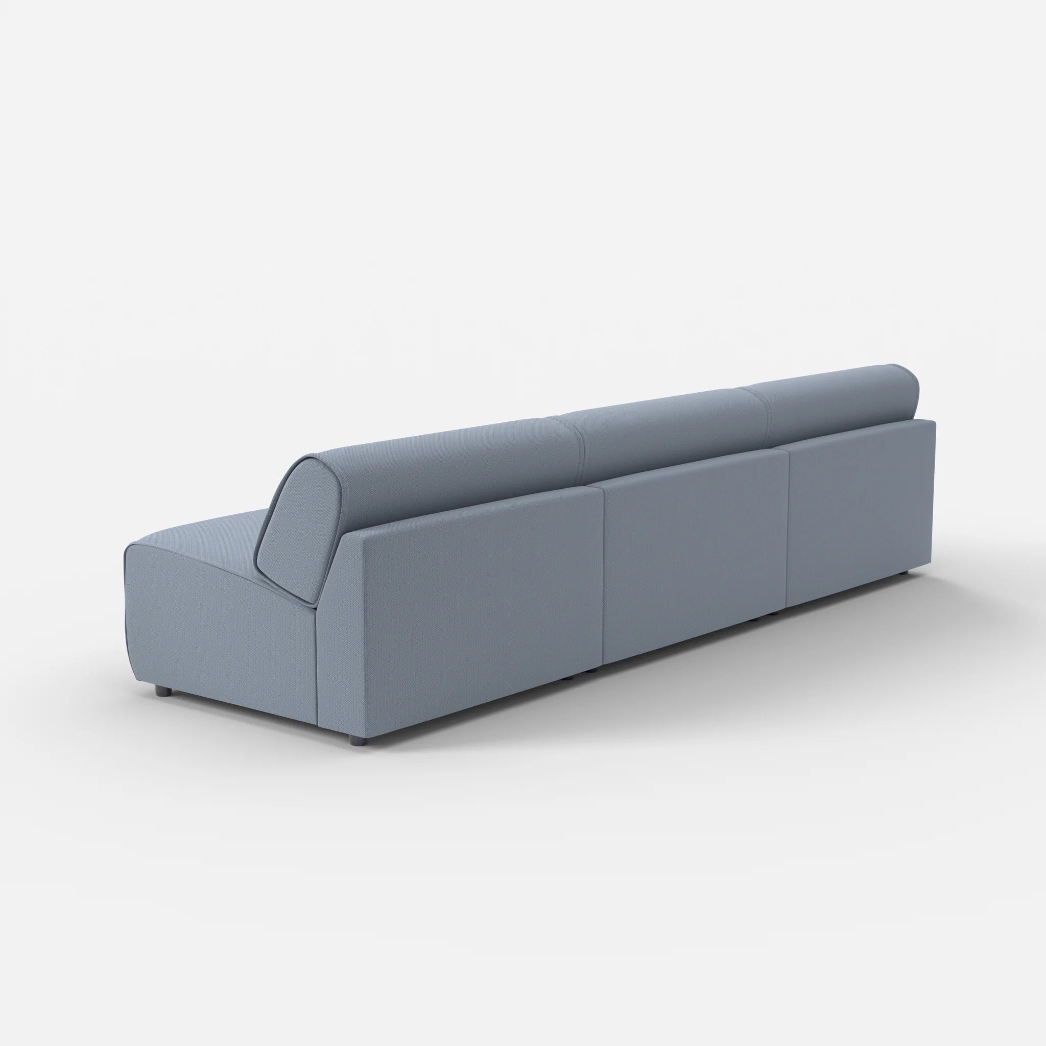 3 Sitzer Sofa Belleform ohne Armlehne 4 credosea in Blau von hinten