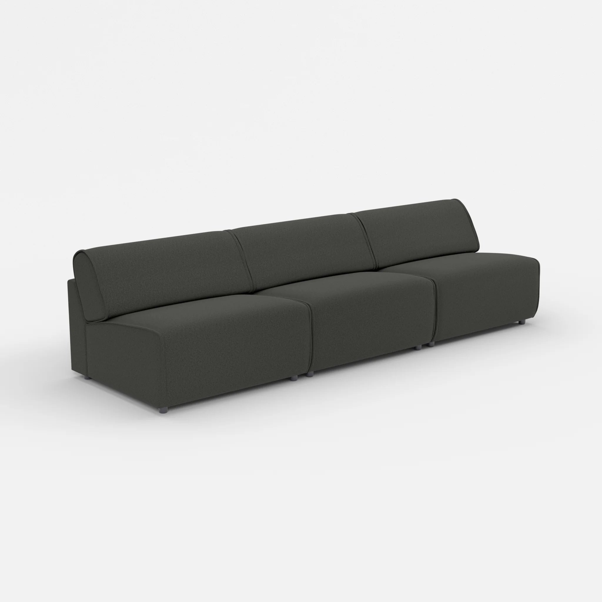 3 Sitzer Sofa Belleform ohne Armlehne 4 dama0002 in Anthrazit von der Seite