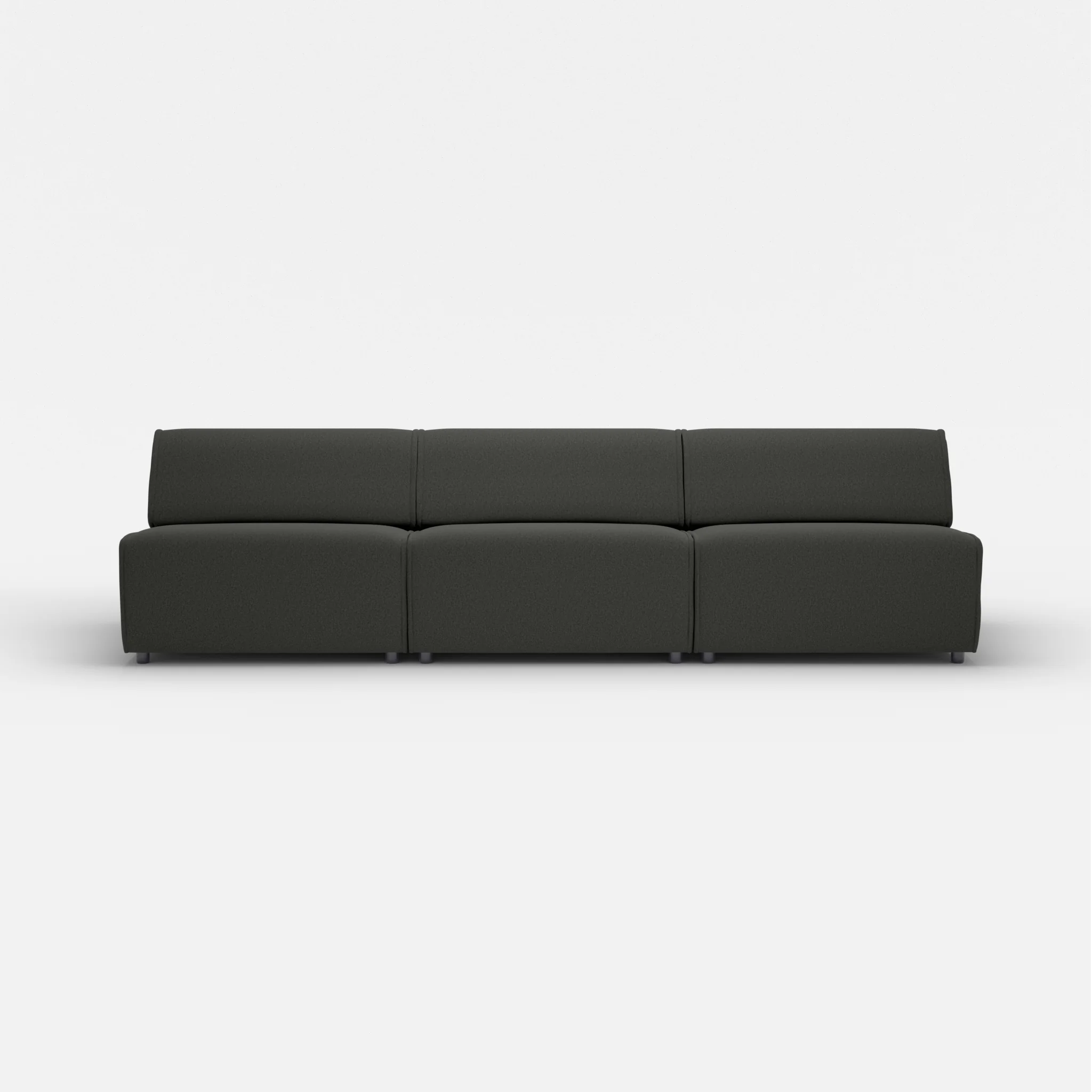 3 Sitzer Sofa Belleform ohne Armlehne 4 dama0002 in Anthrazit von vorne