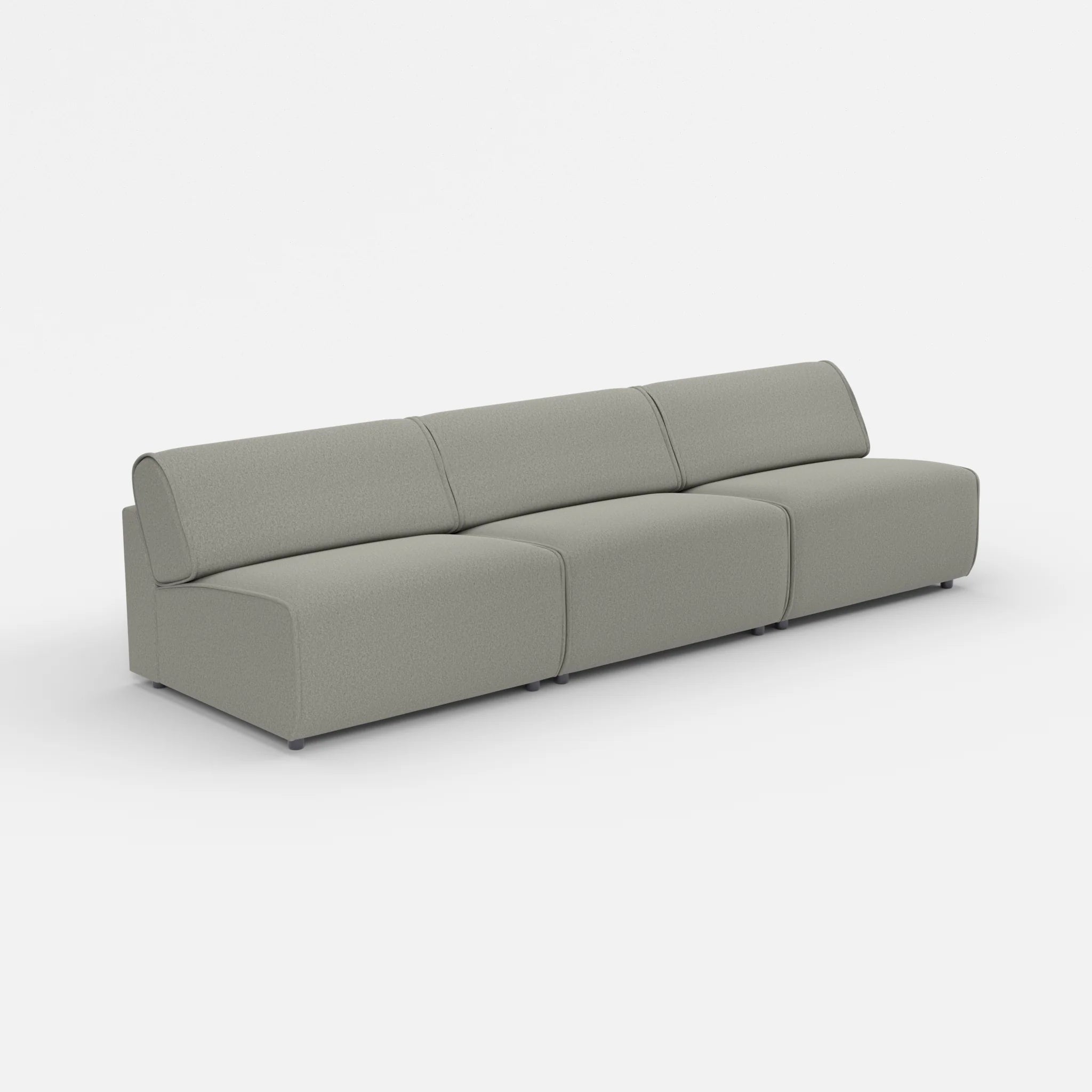 3 Sitzer Sofa Belleform ohne Armlehne 4 dama0003 in Mittelgrau von der Seite