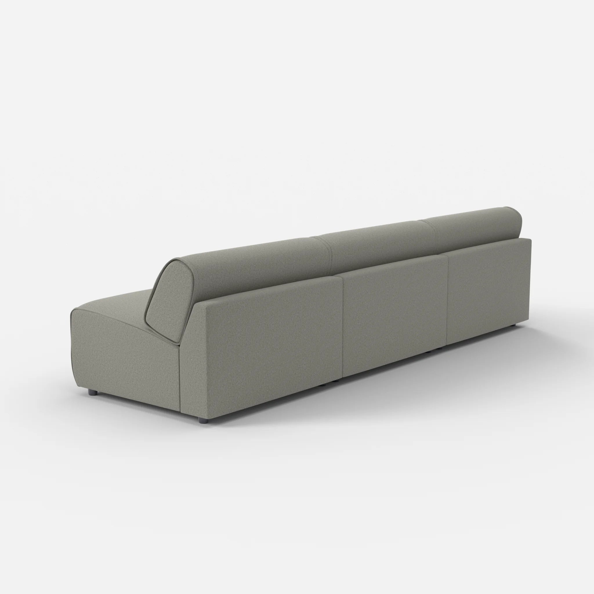 3 Sitzer Sofa Belleform ohne Armlehne 4 dama0003 in Mittelgrau von hinten