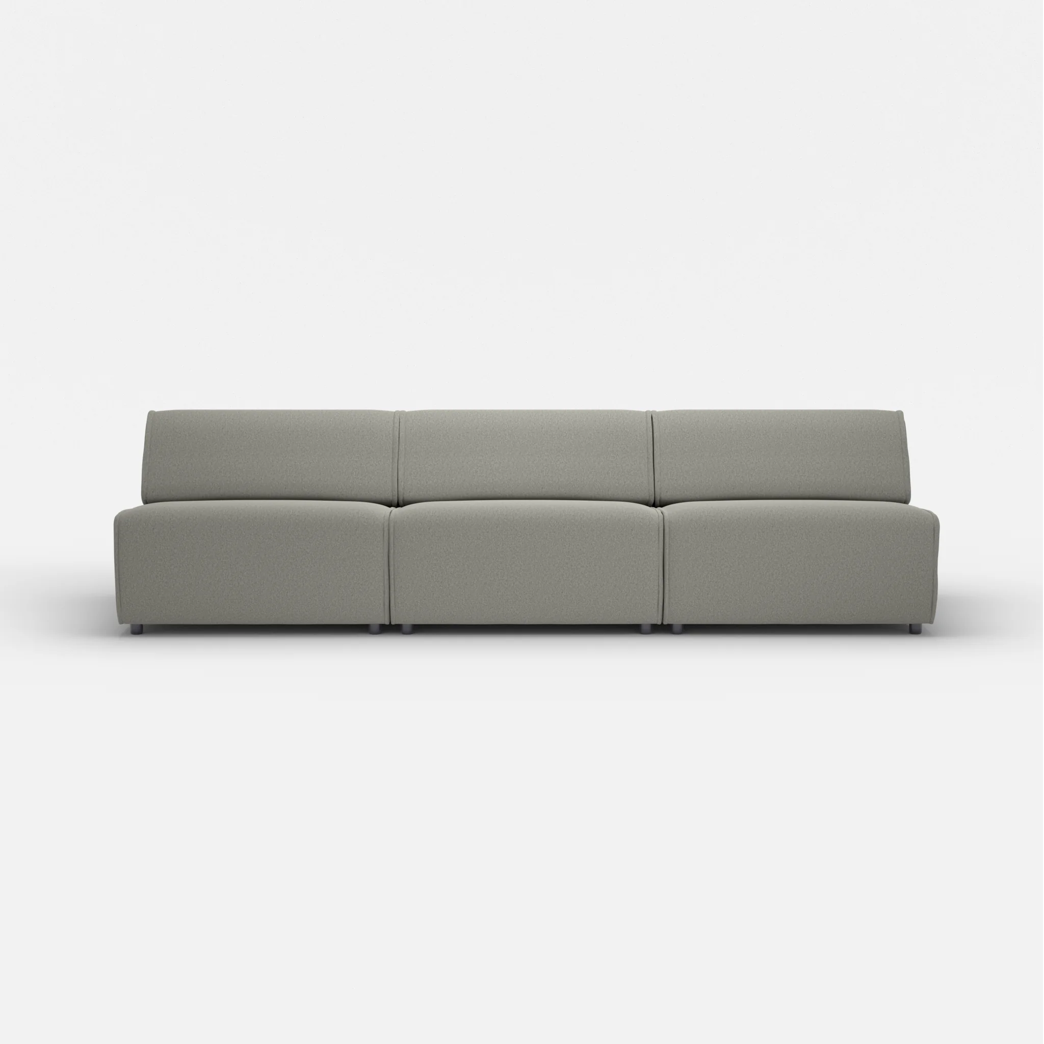 3 Sitzer Sofa Belleform ohne Armlehne 4 dama0003 in Mittelgrau von vorne