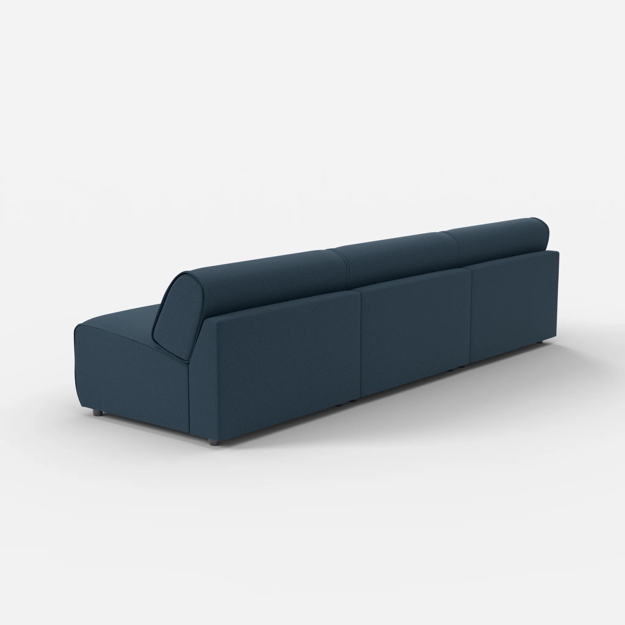 3 Sitzer Sofa Belleform ohne Armlehne 4 dama0014 in Dunkelblau von hinten