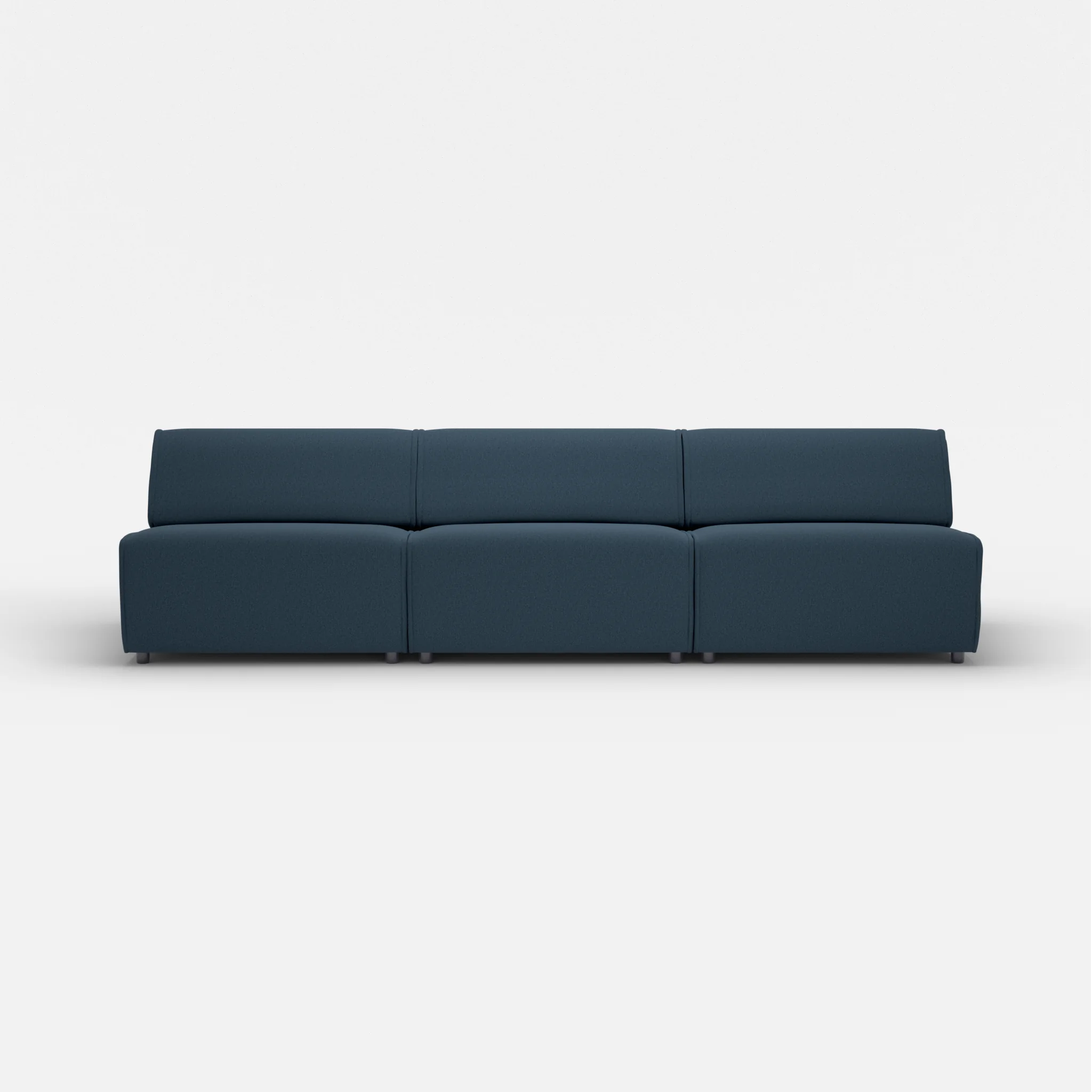 3 Sitzer Sofa Belleform ohne Armlehne 4 dama0014 in Dunkelblau von vorne