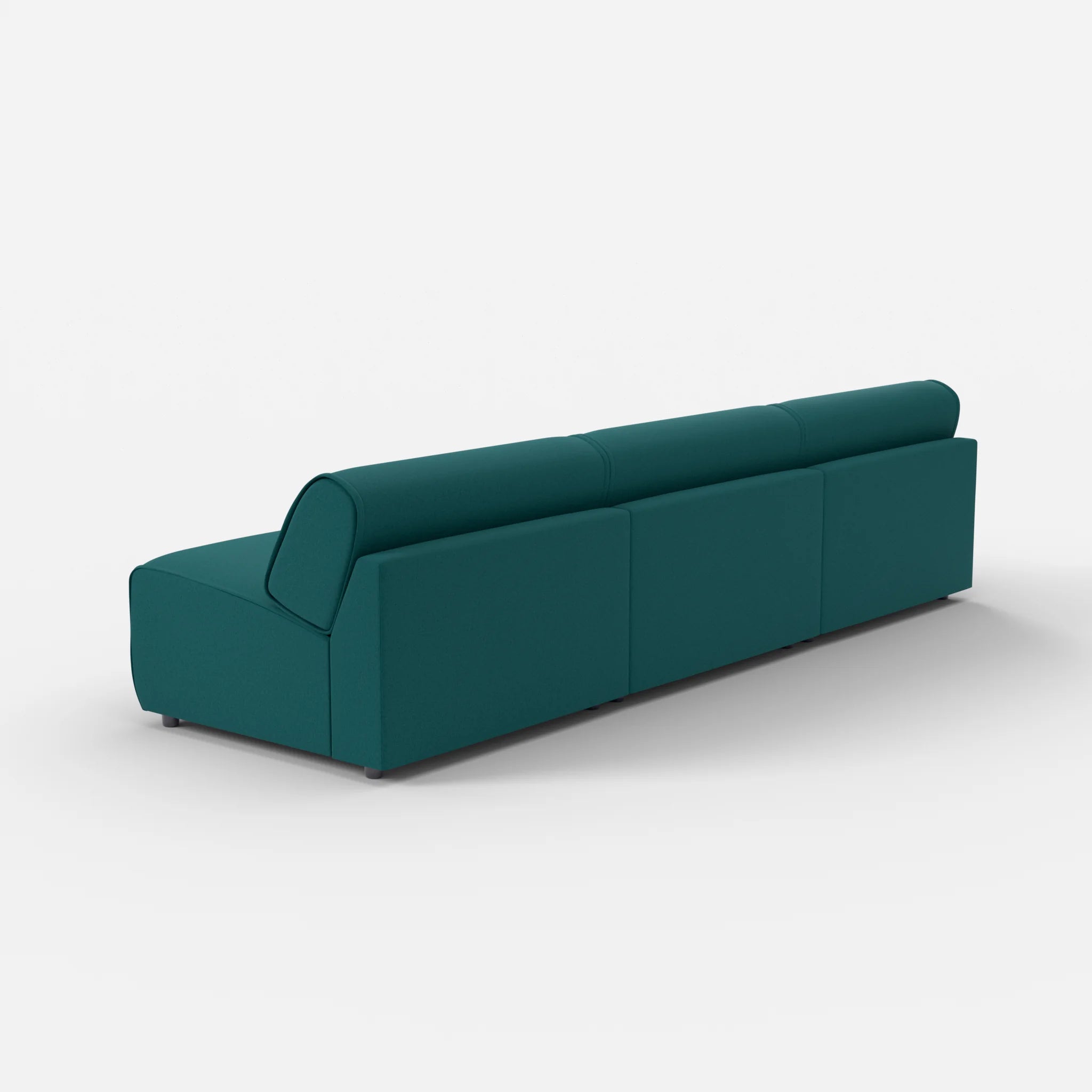 3 Sitzer Sofa Belleform ohne Armlehne 4 dama0018 in Türkis von hinten