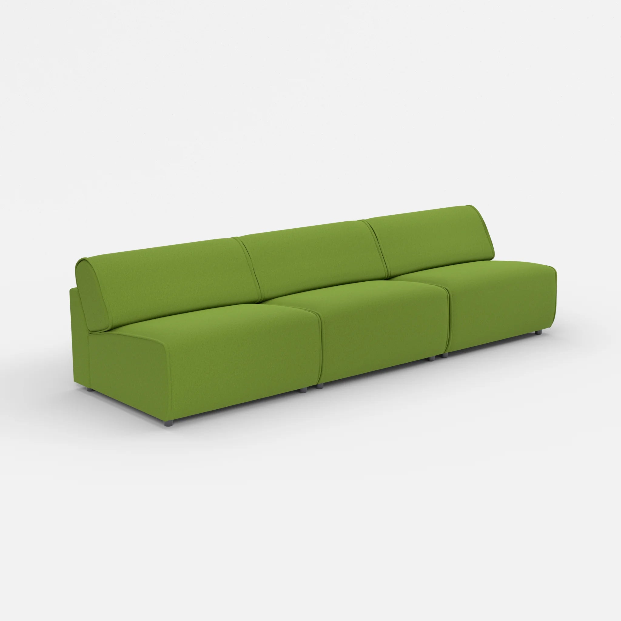 3 Sitzer Sofa Belleform ohne Armlehne 4 dama0027 in Grün von der Seite