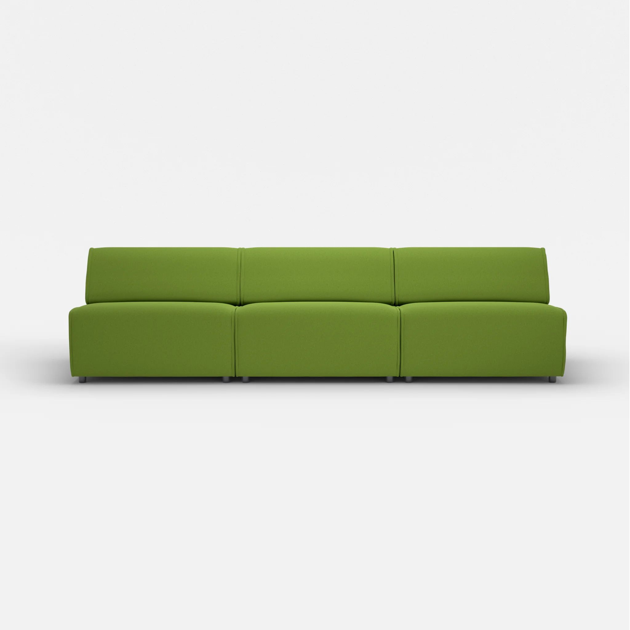 3 Sitzer Sofa Belleform ohne Armlehne 4 dama0027 in Grün von vorne