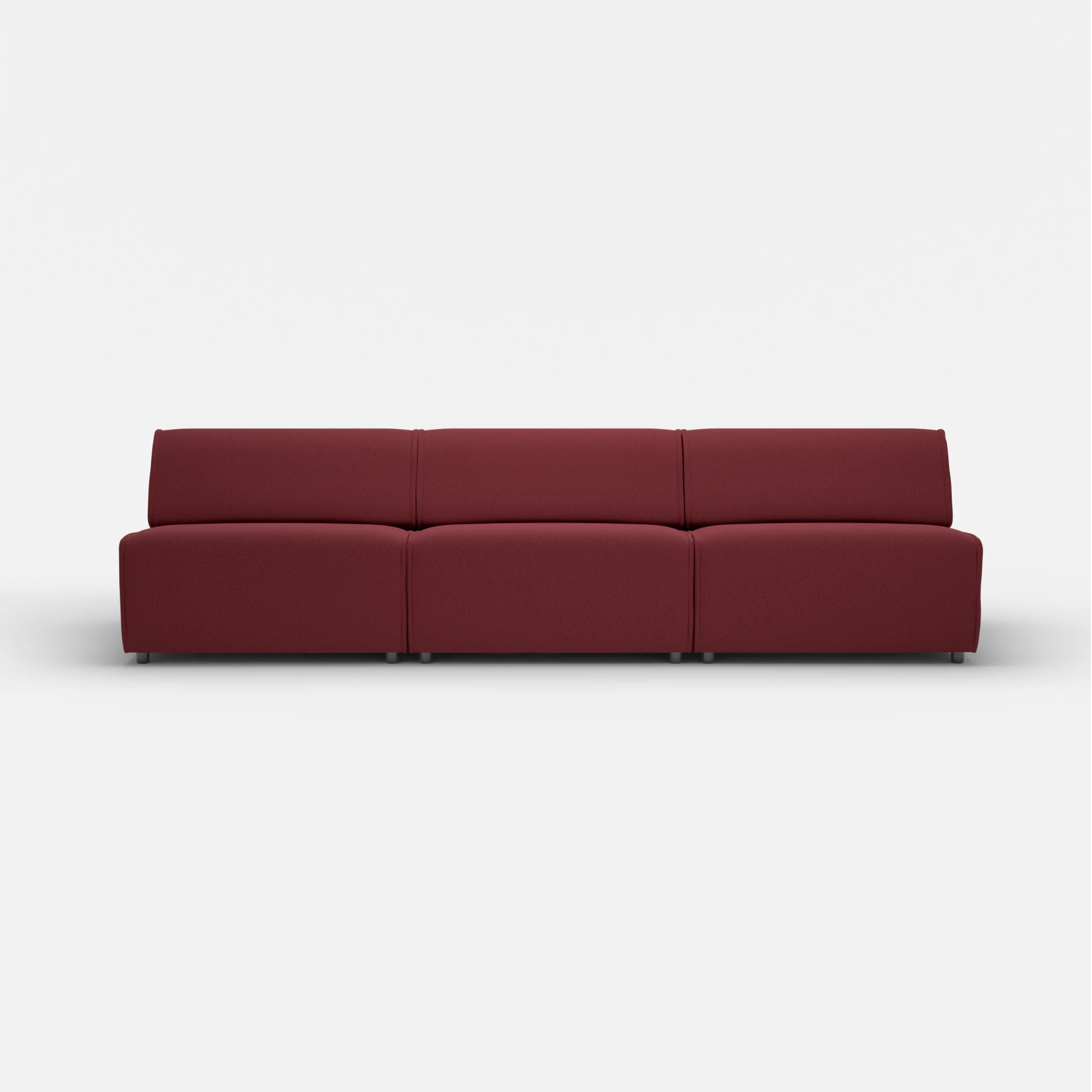 3 Sitzer Sofa Belleform ohne Armlehne 4 dama0034 in Bordeaux von vorne