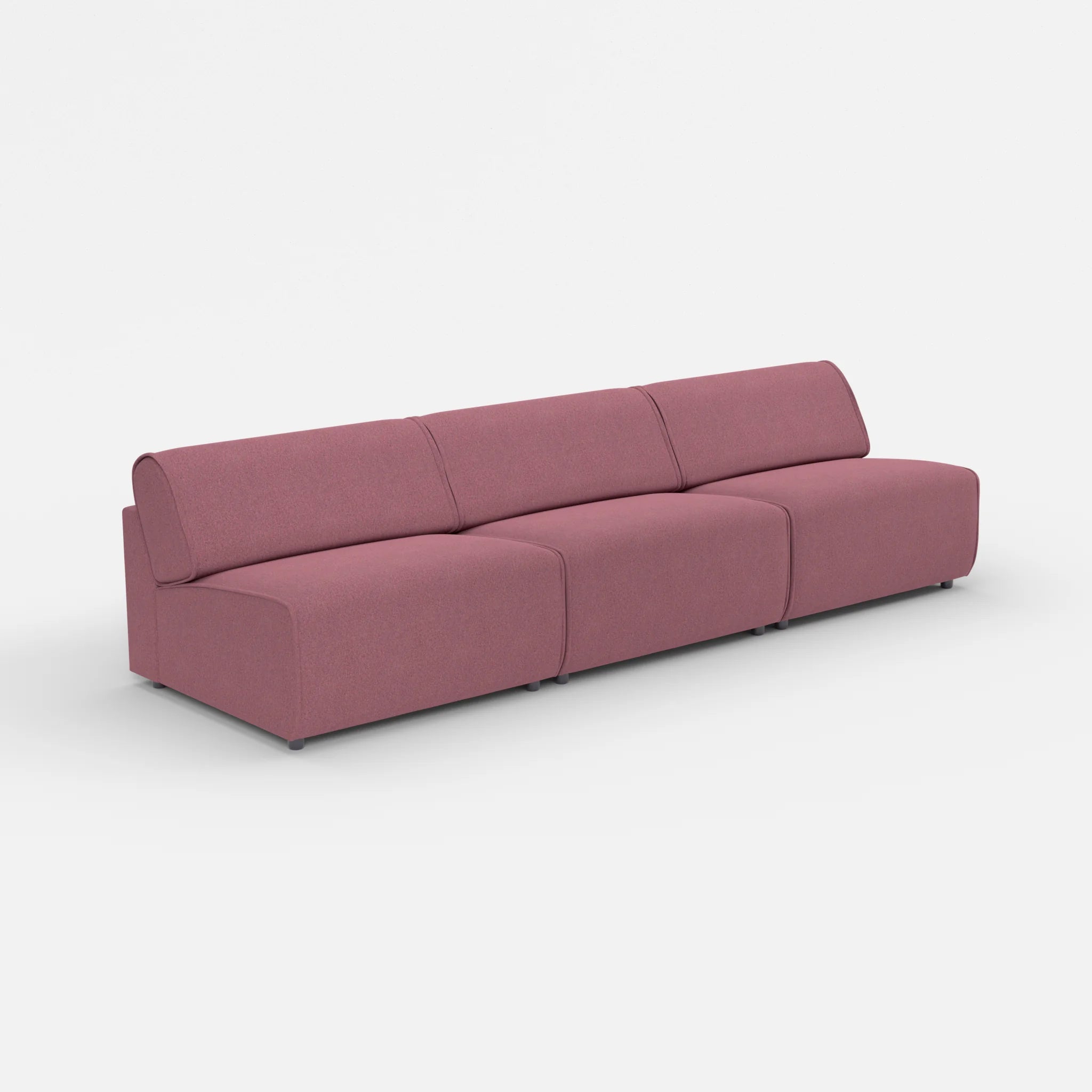 3 Sitzer Sofa Belleform ohne Armlehne 4 dama0041 in Violett von der Seite