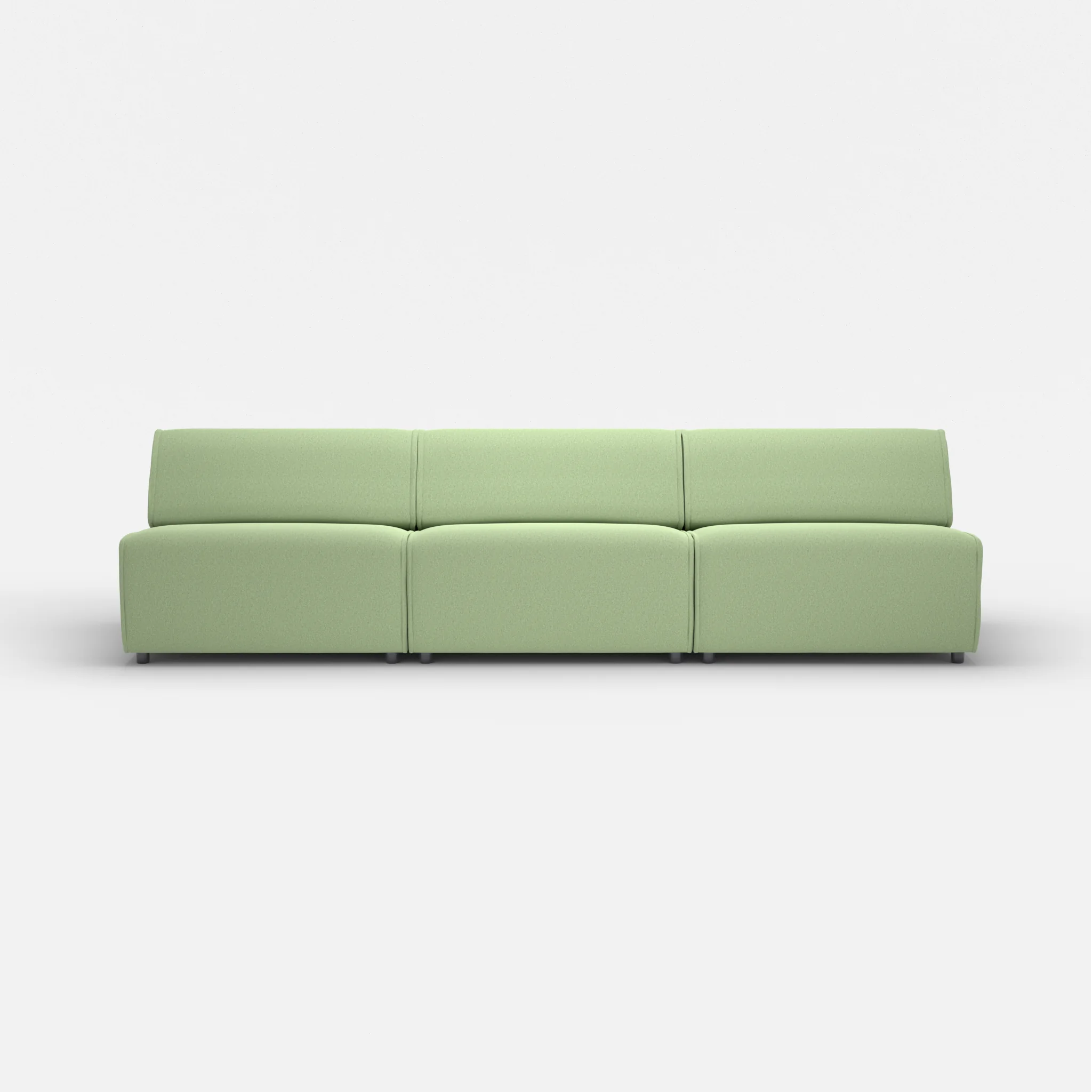 3 Sitzer Sofa Belleform ohne Armlehne 4 dama0042 in Hellgrün von vorne